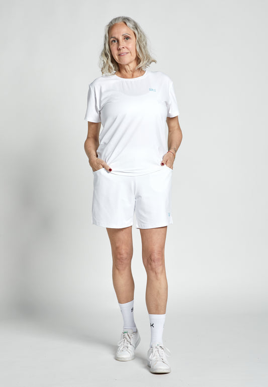 Mädchen & Damen Tennis Loose Fit T-Shirt Kurzarm, weiß von SPORTKIND