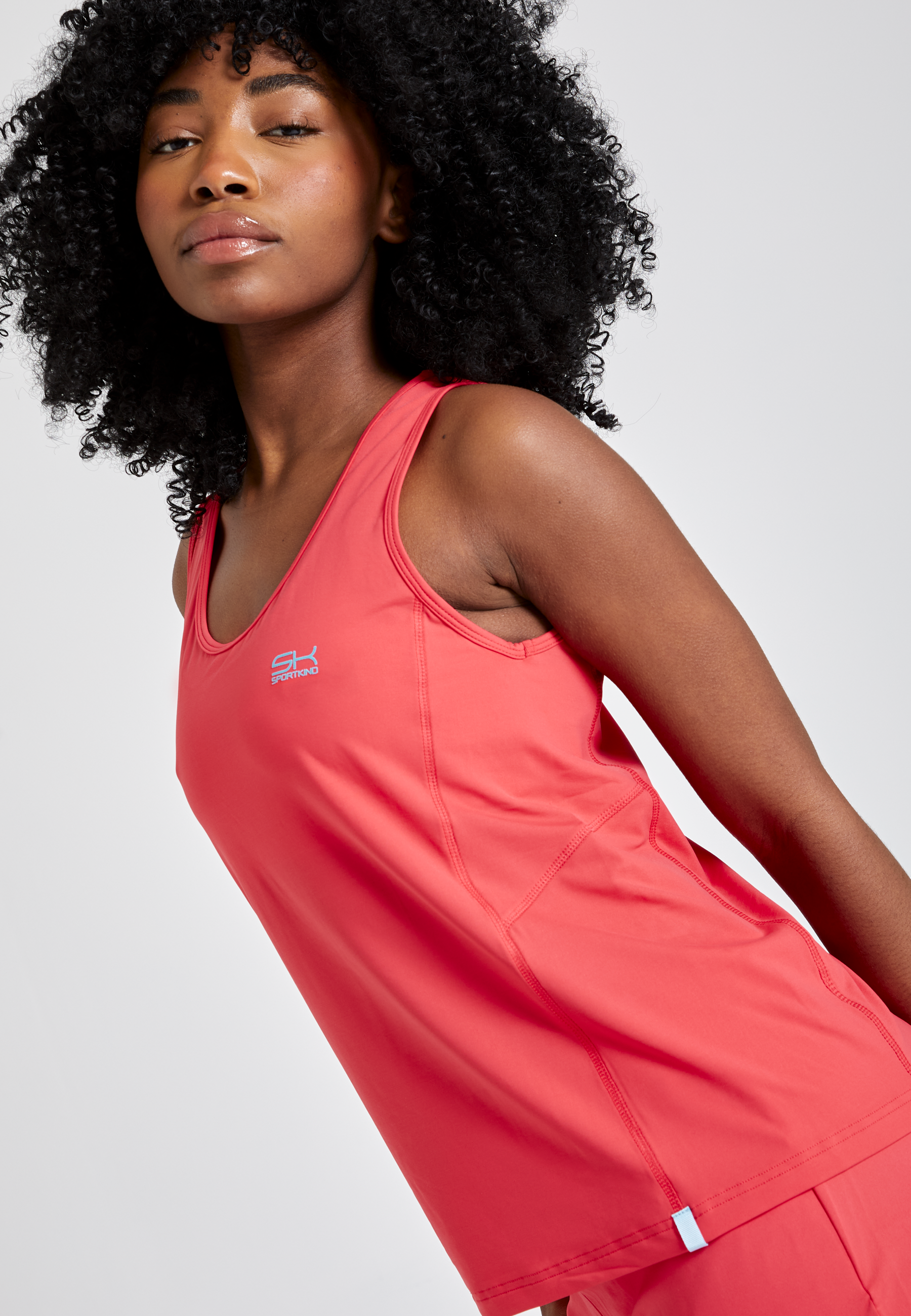 Mädchen & Damen Tennis Loose Fit Tanktop Basic, pfirsich von SPORTKIND