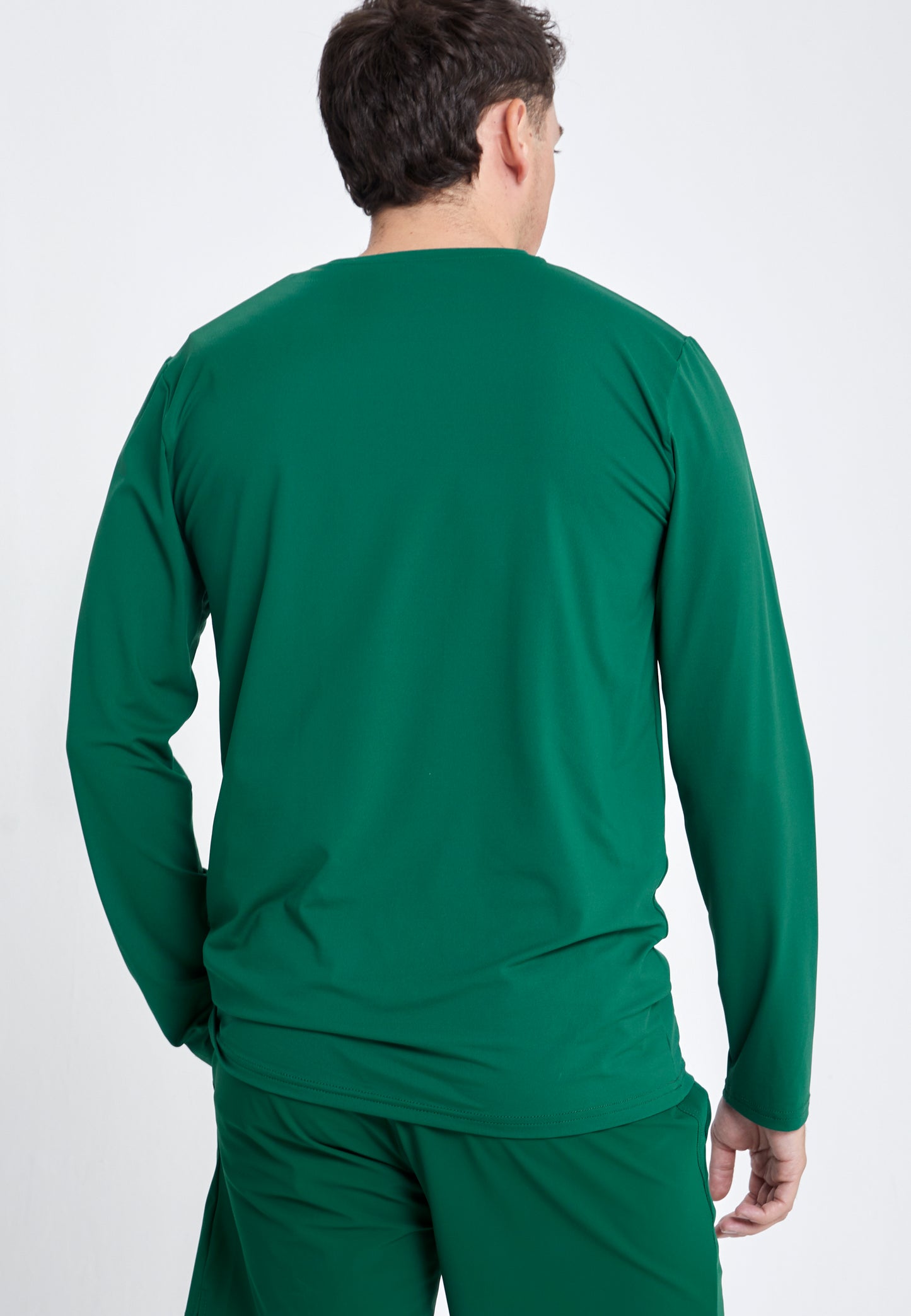 Jungen & Herren Tennis Rundhals Longsleeve Shirt, tannengrün von SPORTKIND