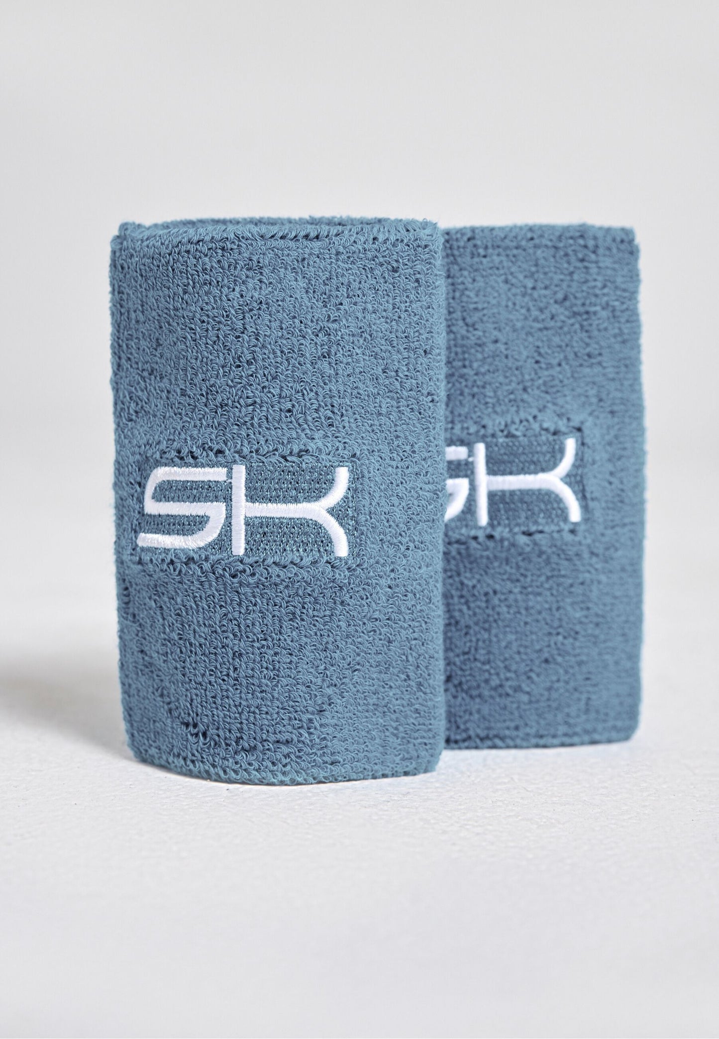 Unisex Tennis Schweissband gross 2er Set, grau blau von SPORTKIND