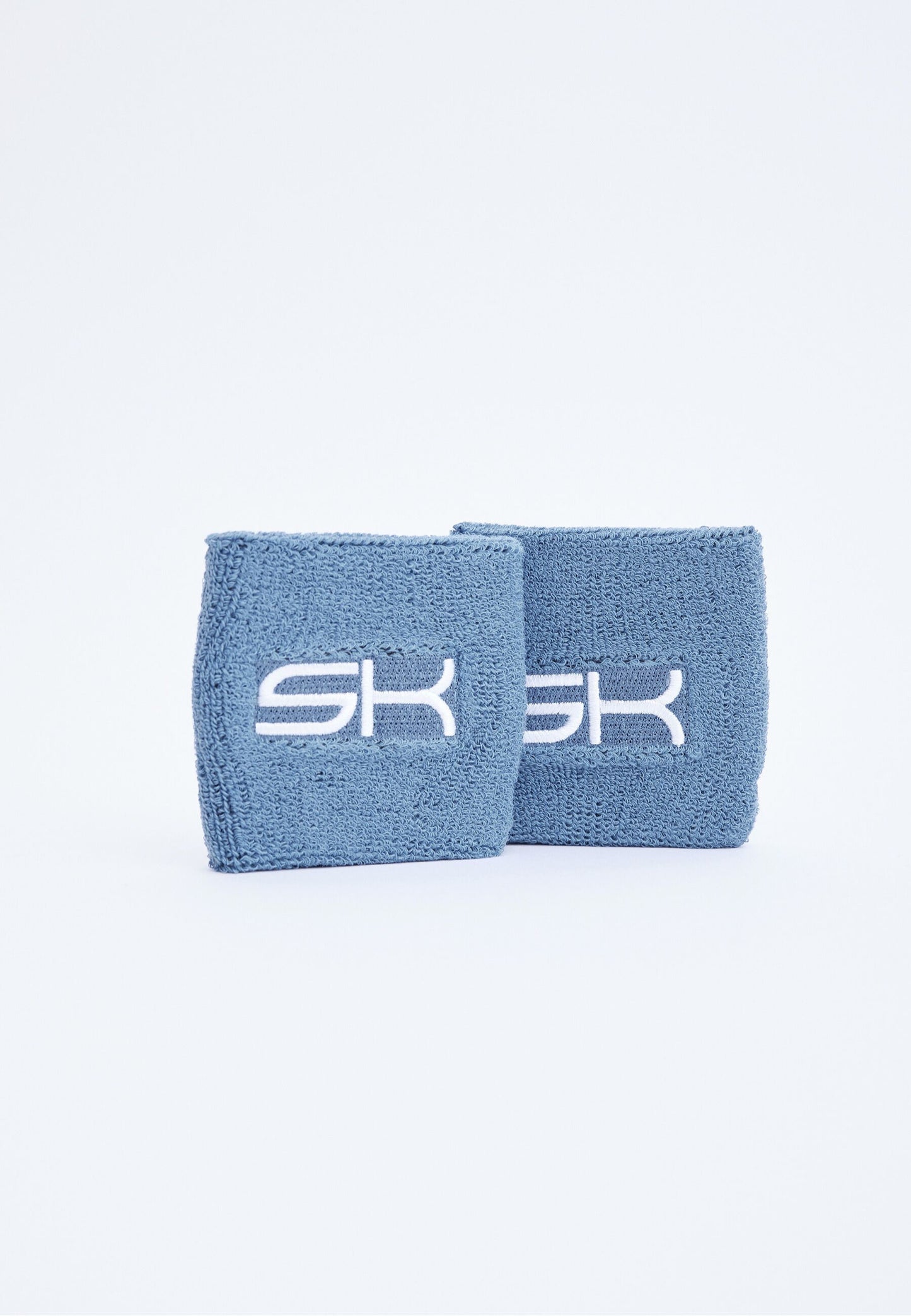 Unisex Tennis Schweißband klein 2er Set, grau blau von SPORTKIND