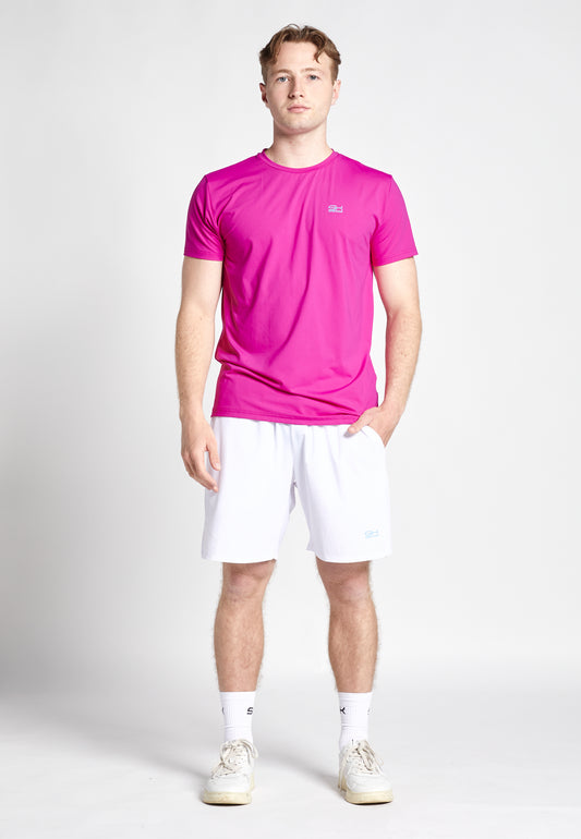Jungen & Herren Tennis T-Shirt Rundhals, berry pink von SPORTKIND