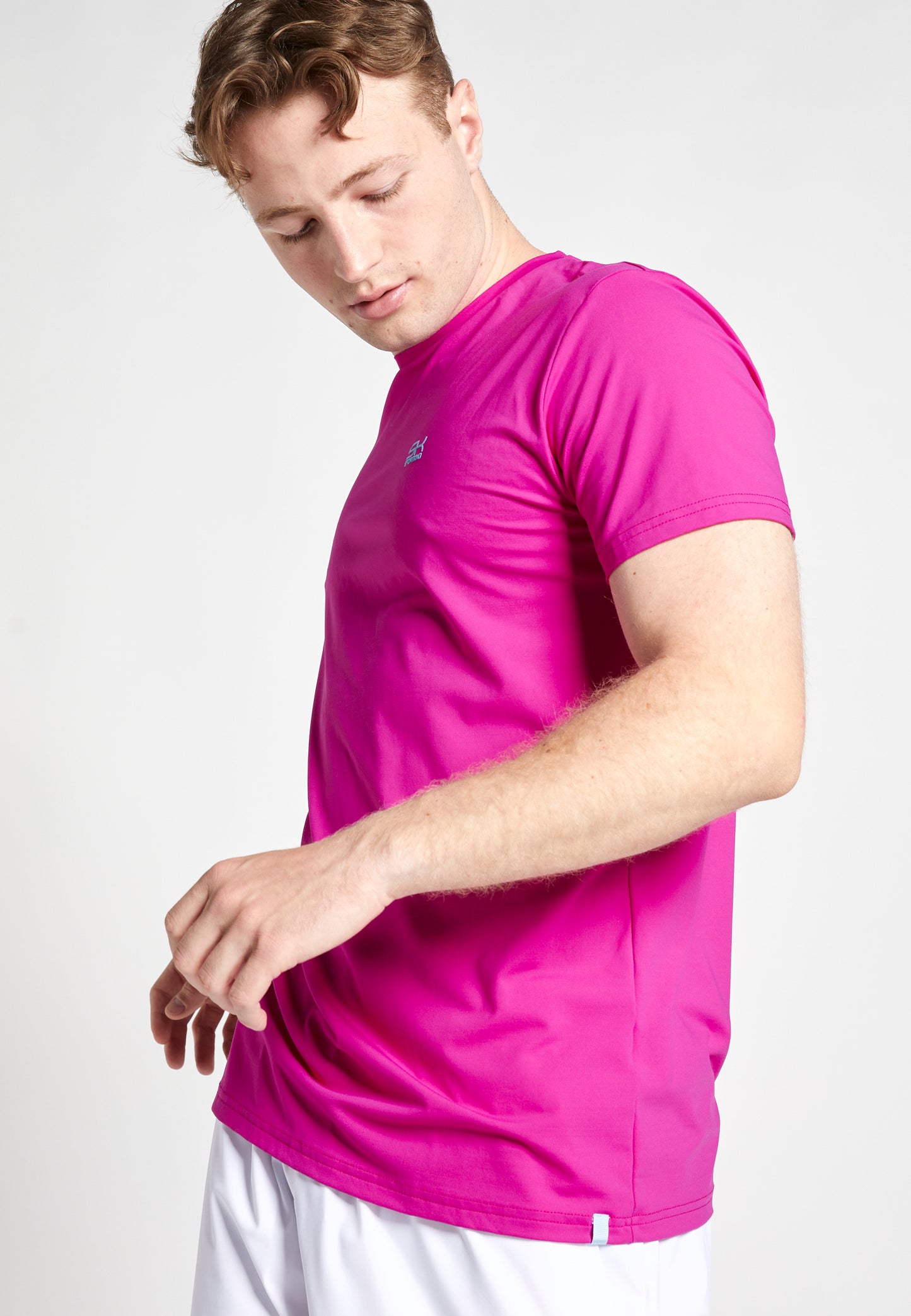 Jungen & Herren Tennis T-Shirt Rundhals, berry pink von SPORTKIND