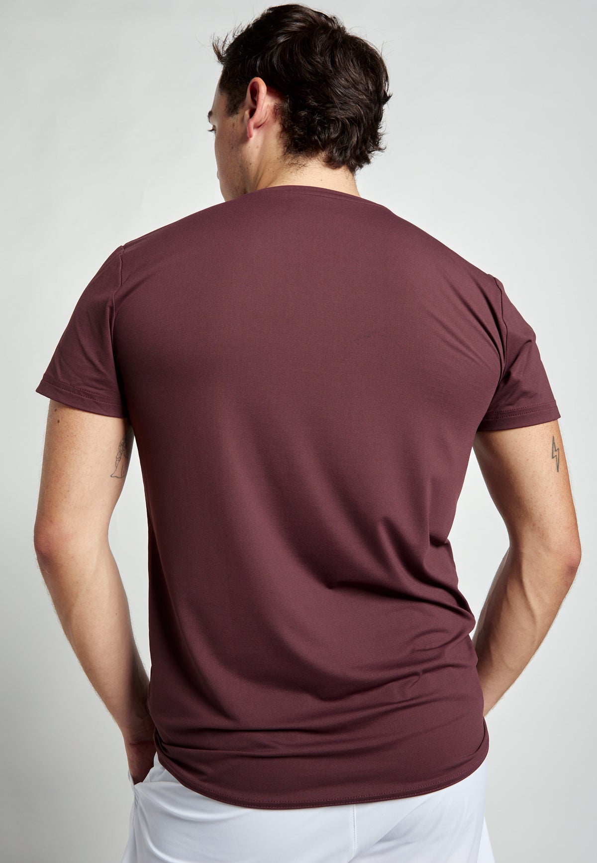 Jungen & Herren Tennis T-Shirt Rundhals, burgunder rot von SPORTKIND