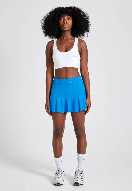 Glockiger Tennisrock / Skort, cyan blau