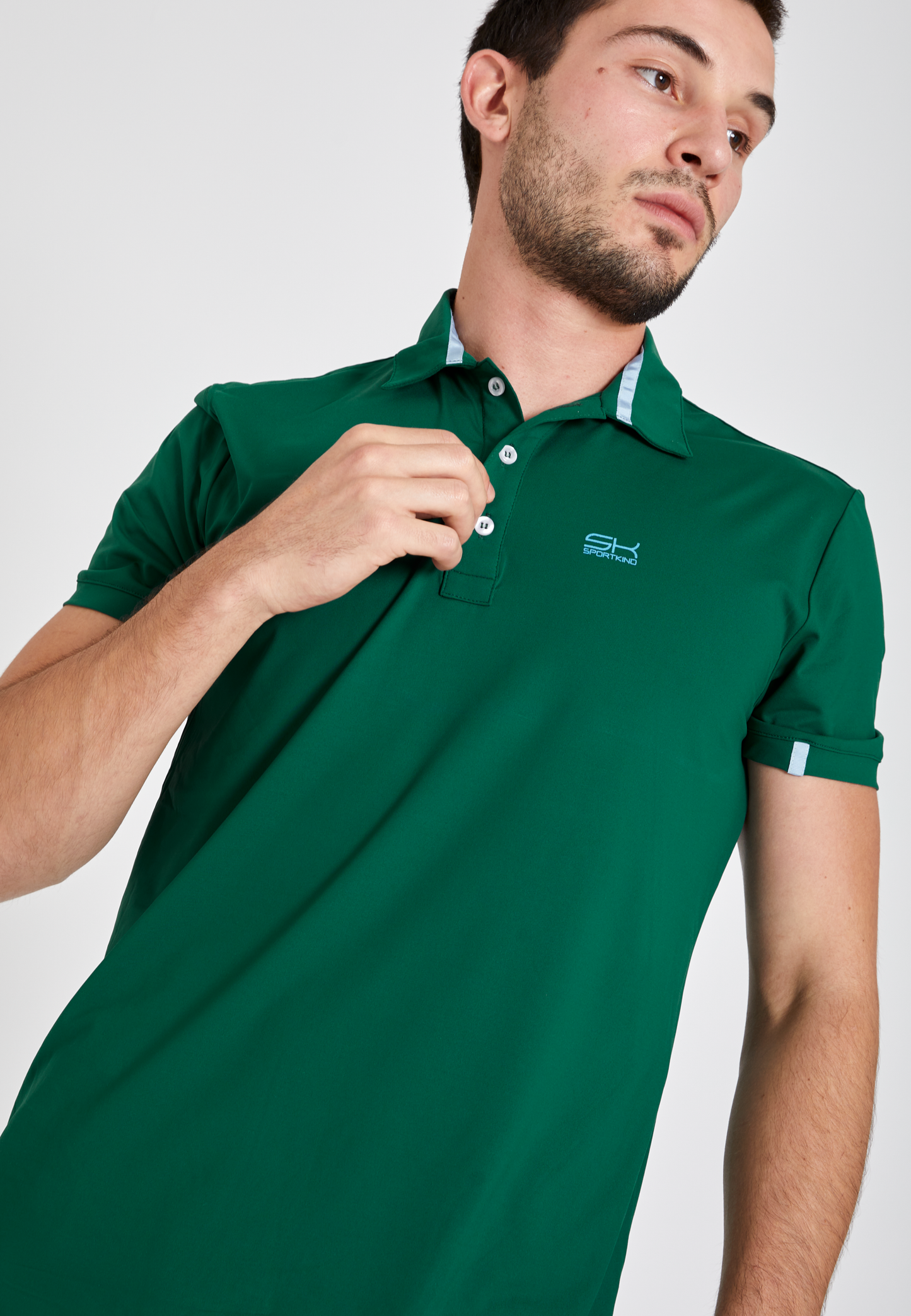 Tennis Poloshirt Herren & Jungen, tannengrün