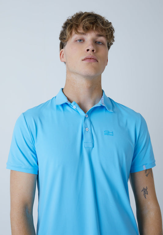 Tennis Poloshirt Herren & Jungen, hellblau