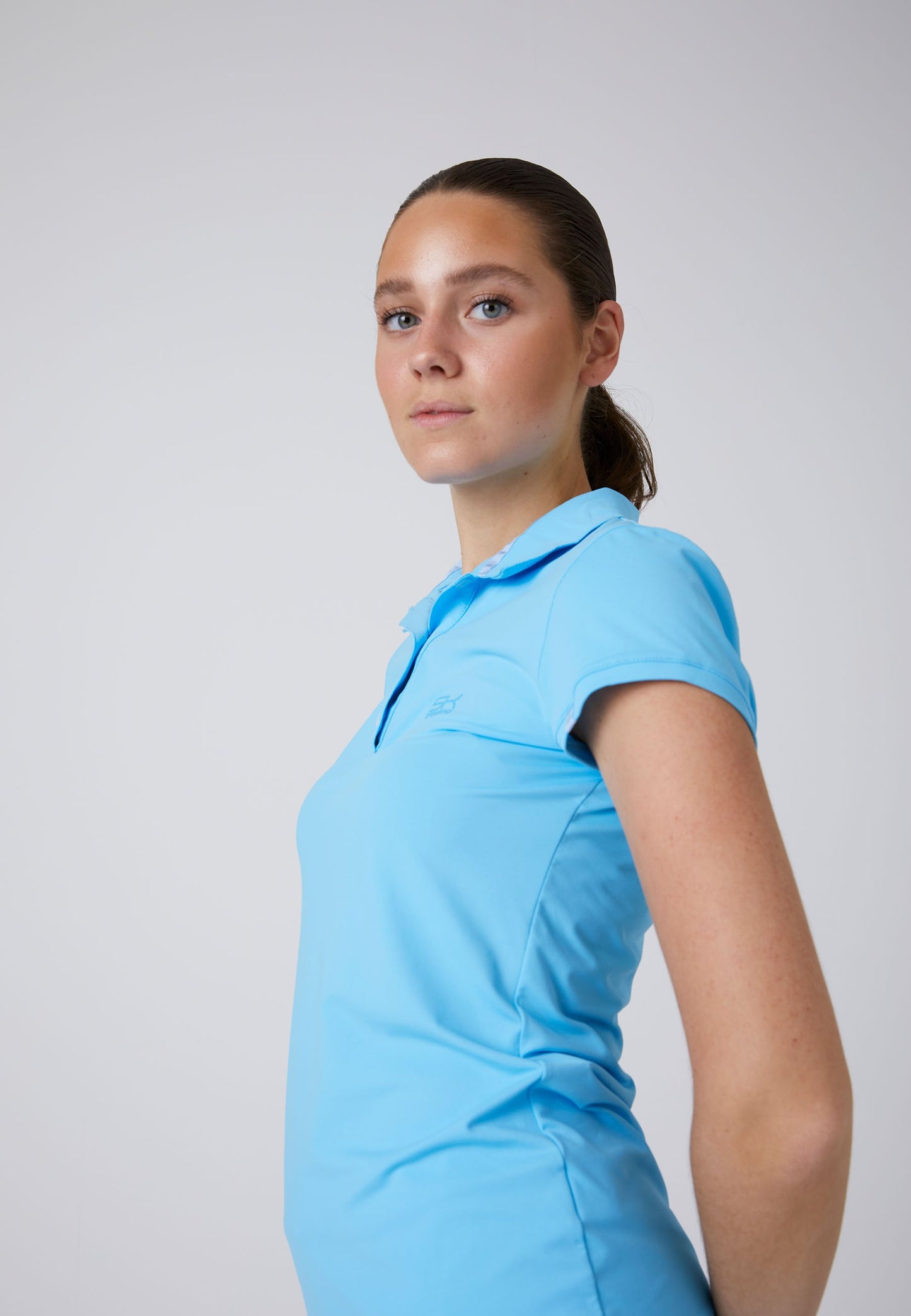 Tennis Poloshirt Damen & Mädchen, hellblau