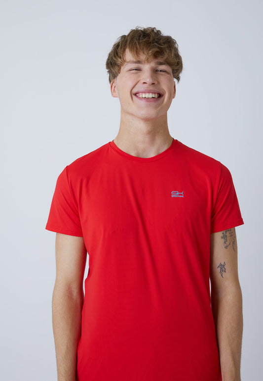 Tennis T-Shirt Rundhals Herren & Jungen, rot