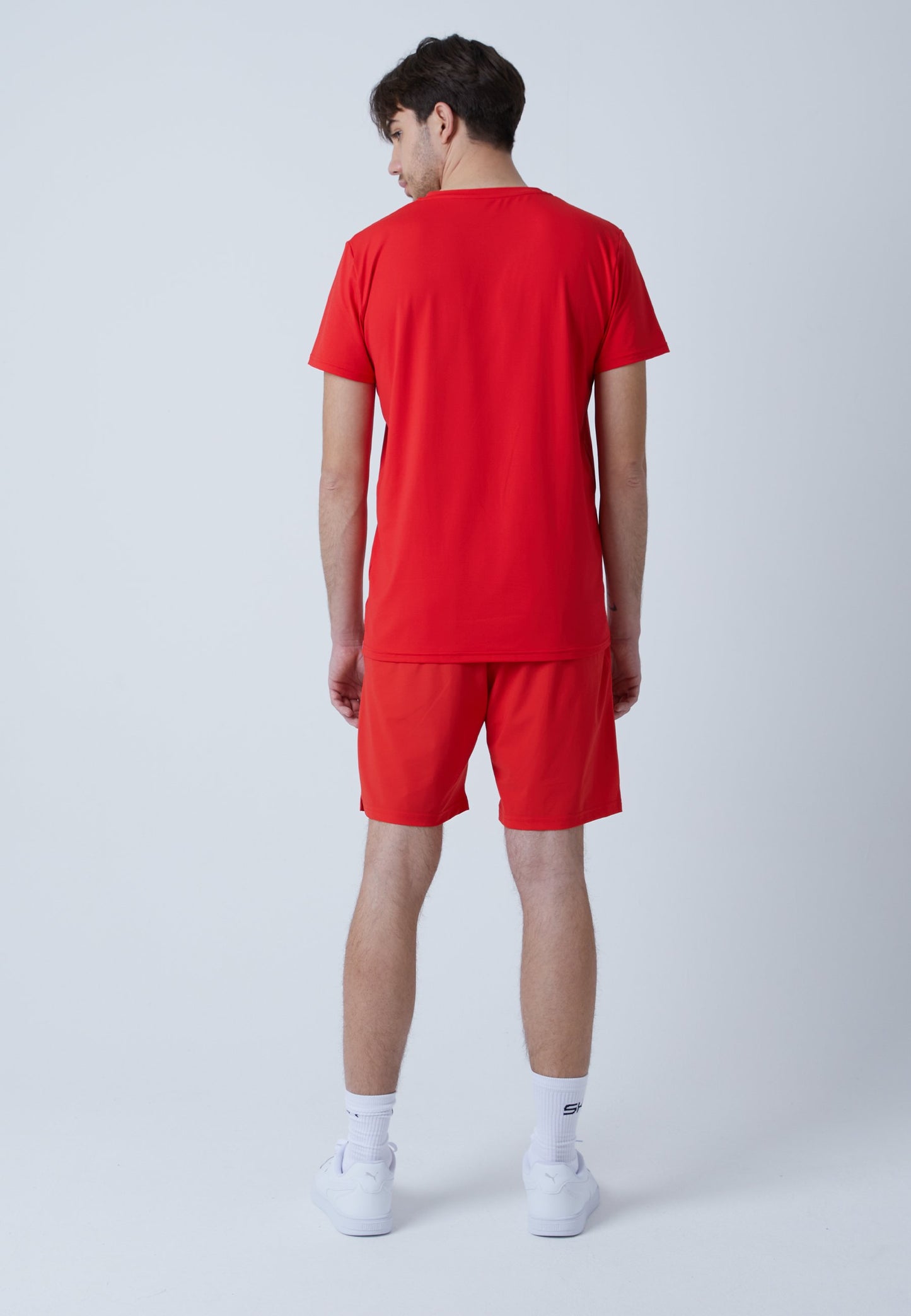 Tennis T-Shirt V-Ausschnitt Herren & Jungen, rot