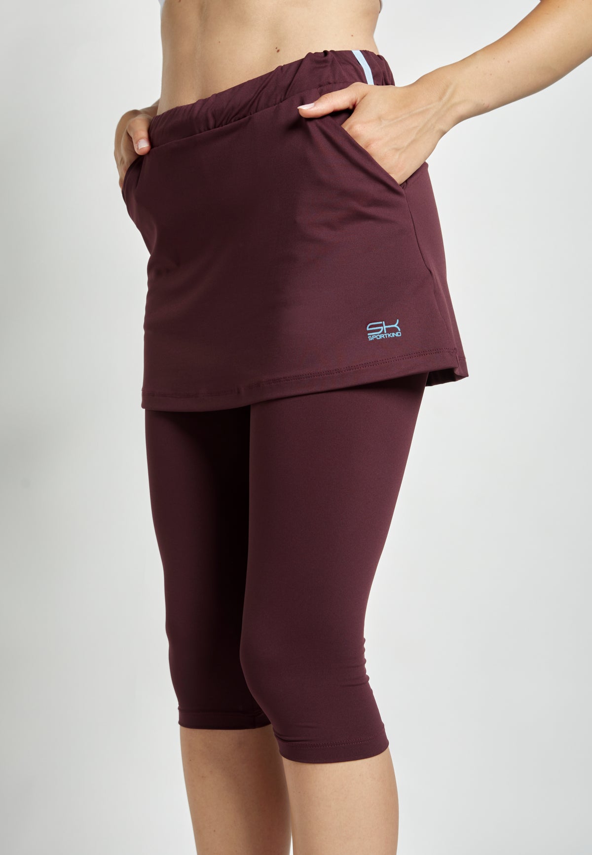 Mädchen & Damen 2-in-1 Tennisrock mit Leggings / Skapri, burgunder rot von SPORTKIND