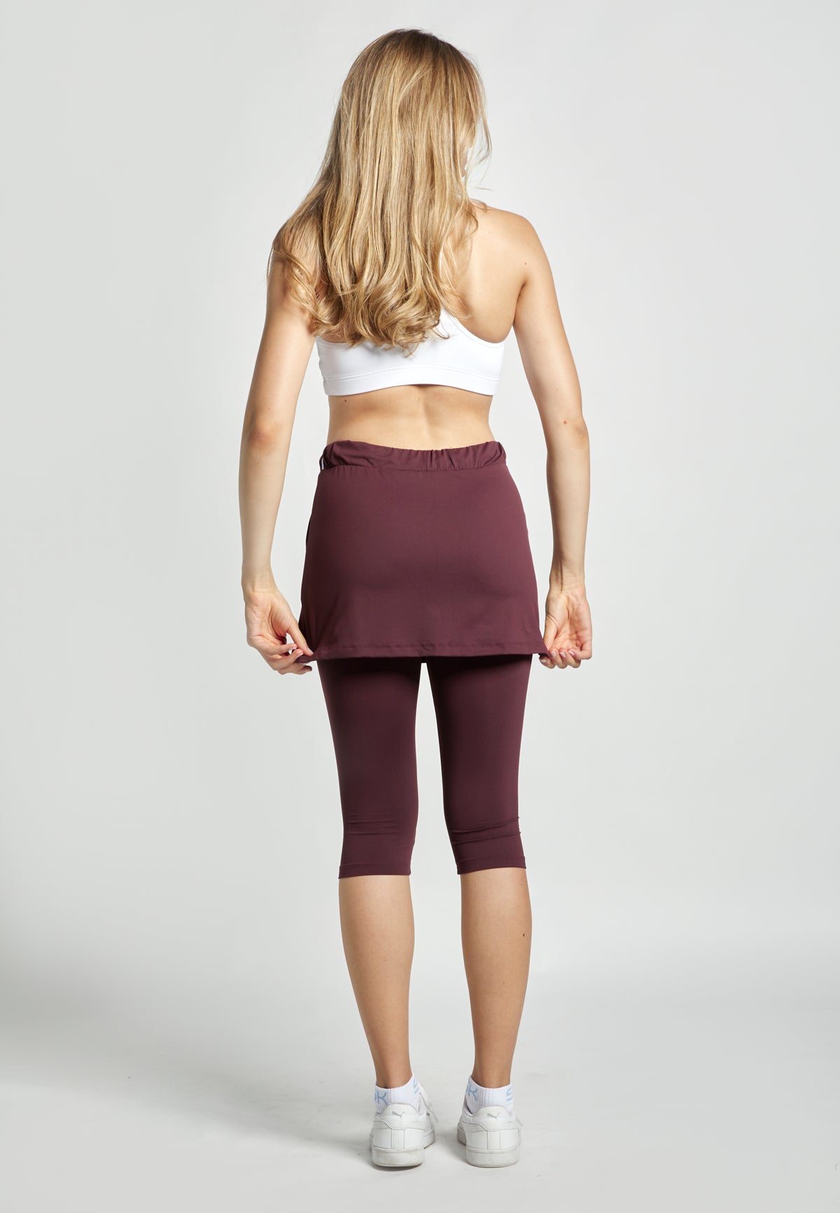 Mädchen & Damen 2-in-1 Tennisrock mit Leggings / Skapri, burgunder rot von SPORTKIND
