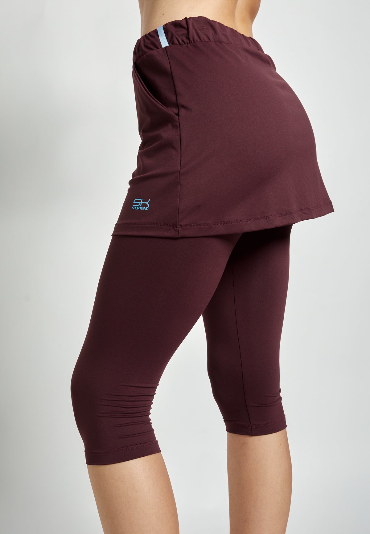 Mädchen & Damen 2-in-1 Tennisrock mit Leggings / Skapri, burgunder rot von SPORTKIND