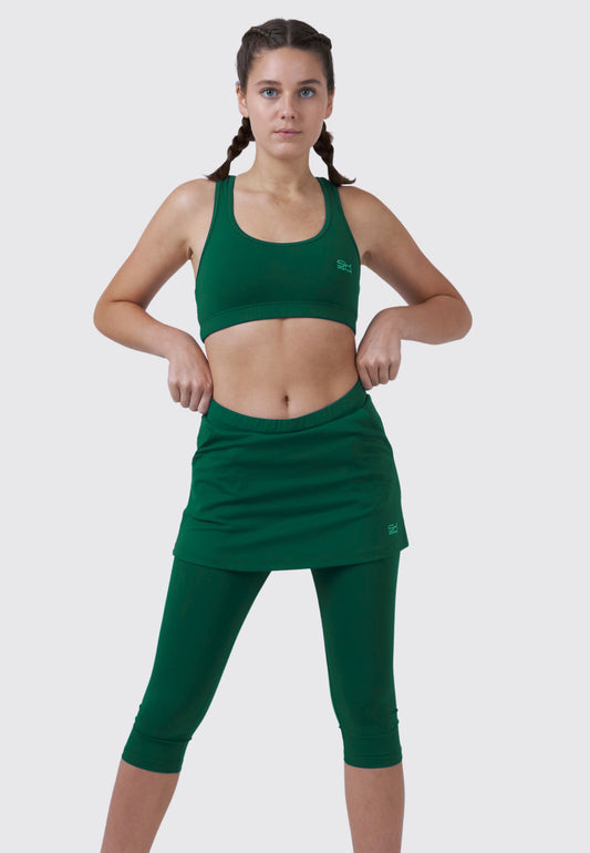 Mädchen & Damen 2-in-1 Tennisrock mit Leggings / Skapri, tannengrün von SPORTKIND