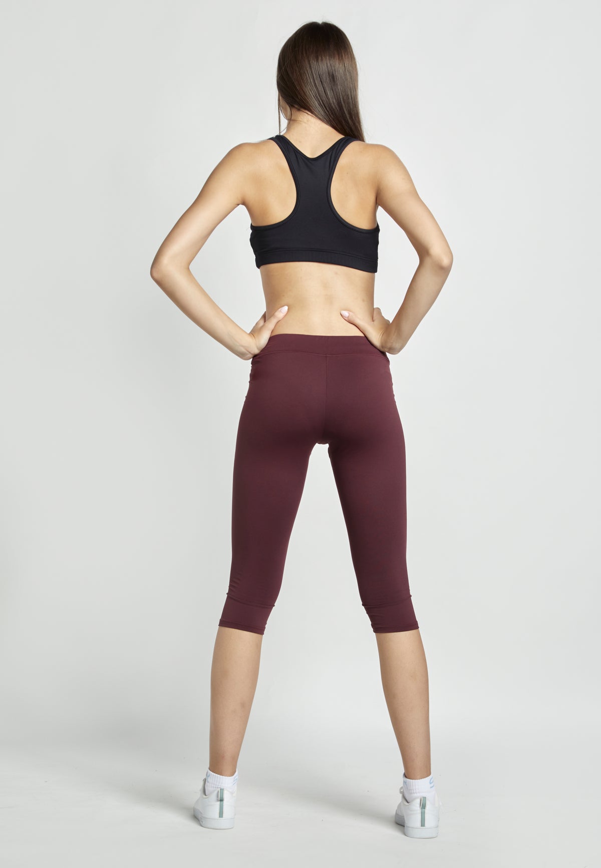 Mädchen & Damen 3/4 Sport Leggings, burgunder rot von SPORTKIND