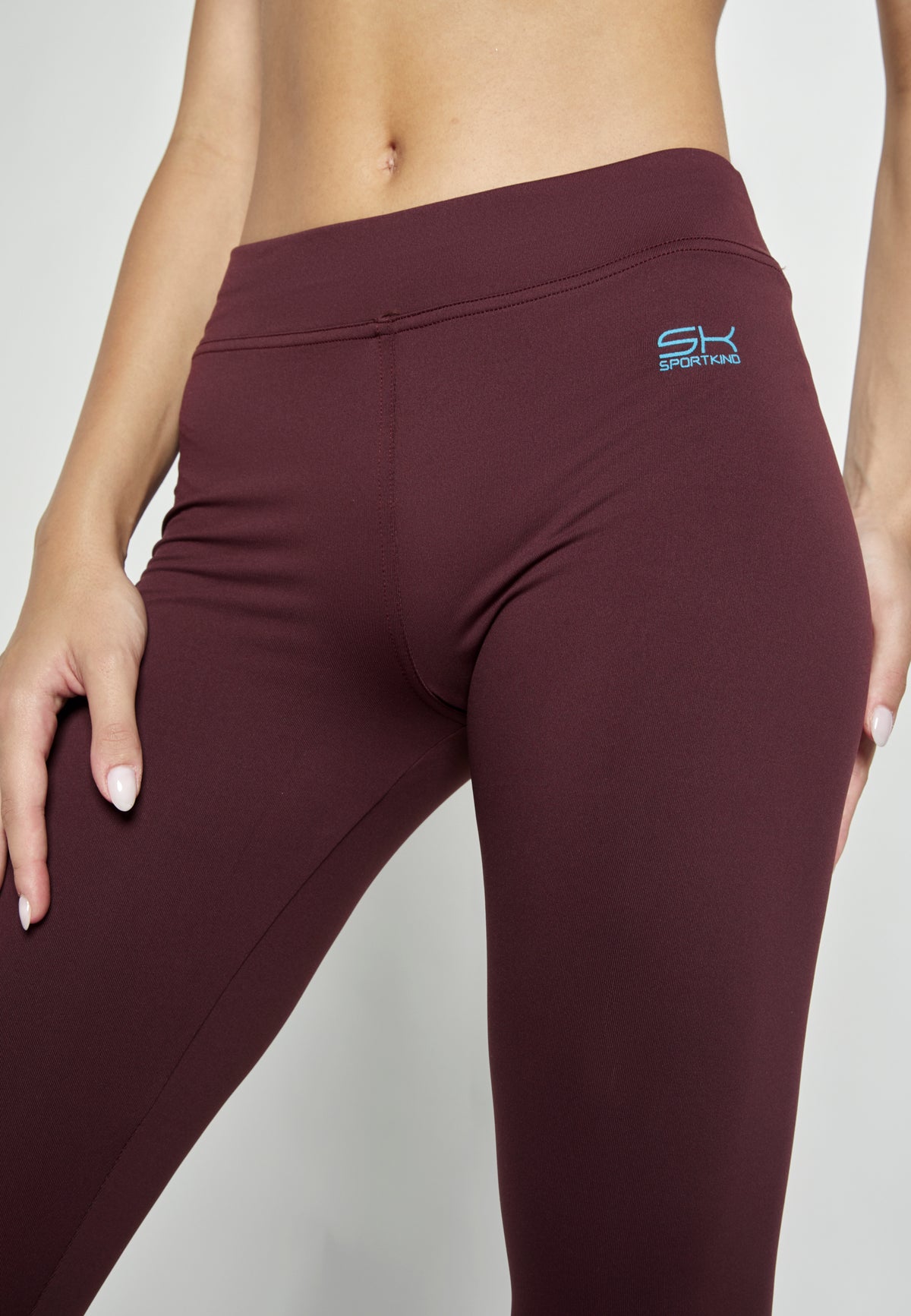 Mädchen & Damen 3/4 Sport Leggings, burgunder rot von SPORTKIND