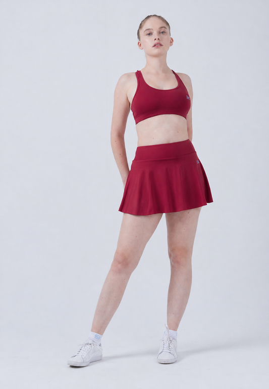 Mädchen & Damen Advantage Tennisrock / Skort mit Ballhalter, bordeaux rot von SPORTKIND