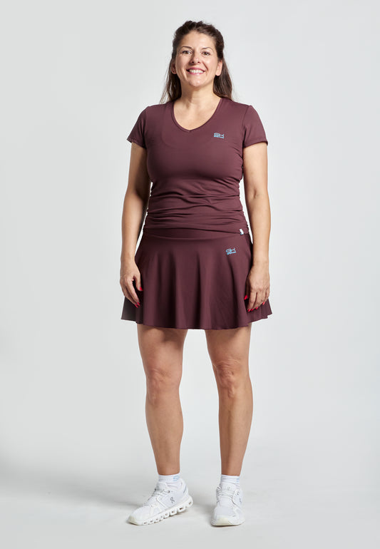Mädchen & Damen Advantage Tennisrock / Skort mit Ballhalter, burgunder rot von SPORTKIND