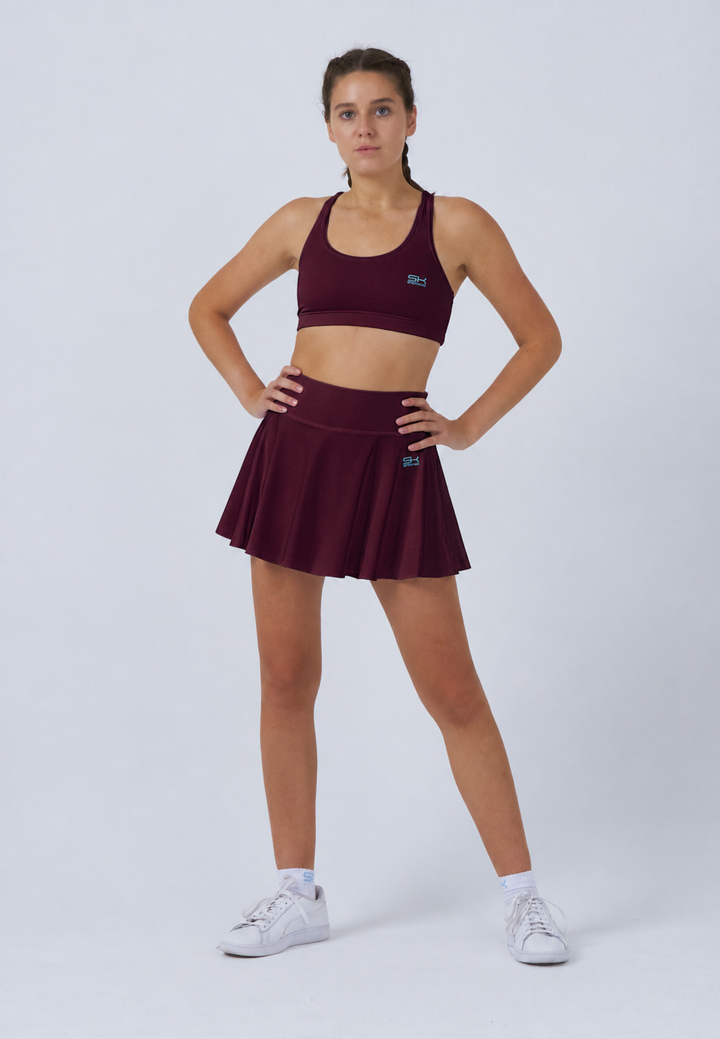 Mädchen & Damen Advantage Tennisrock / Skort mit Ballhalter, burgunder rot von SPORTKIND