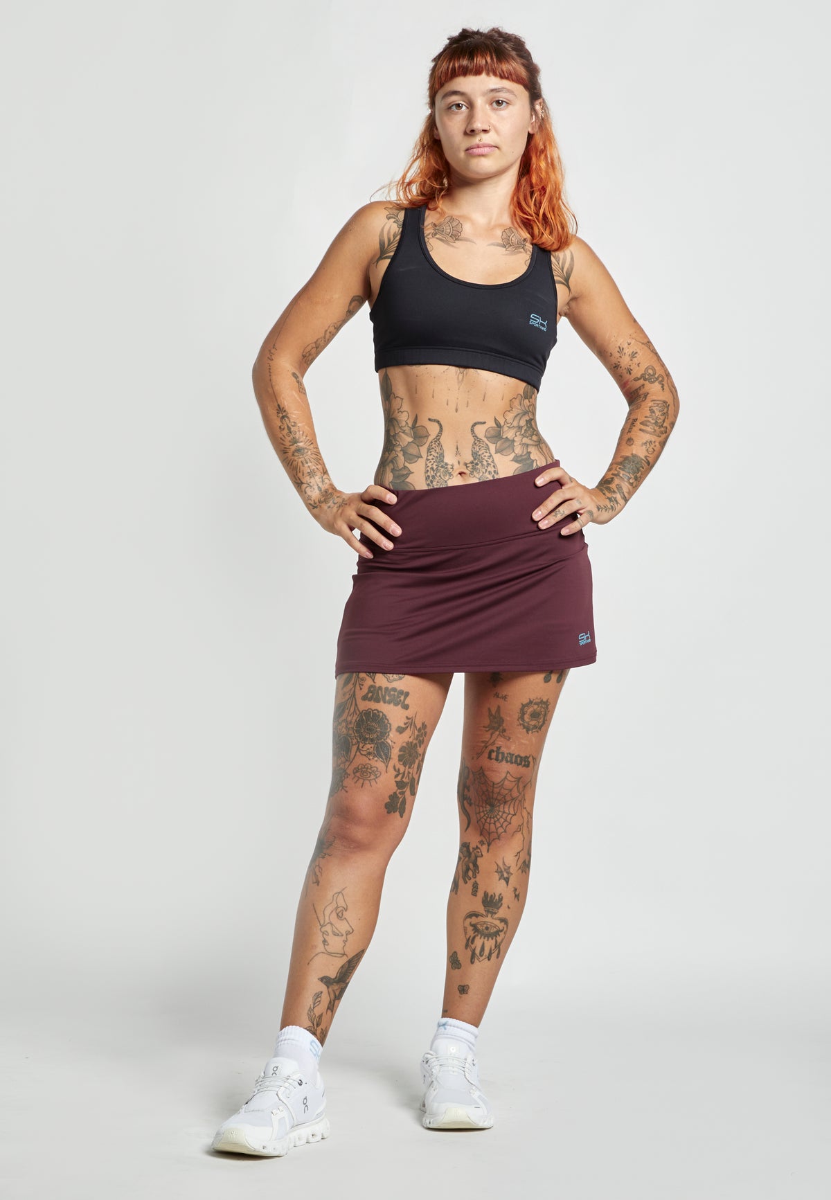 Mädchen & Damen Basic Tennisrock / Skort, burgunder rot von SPORTKIND