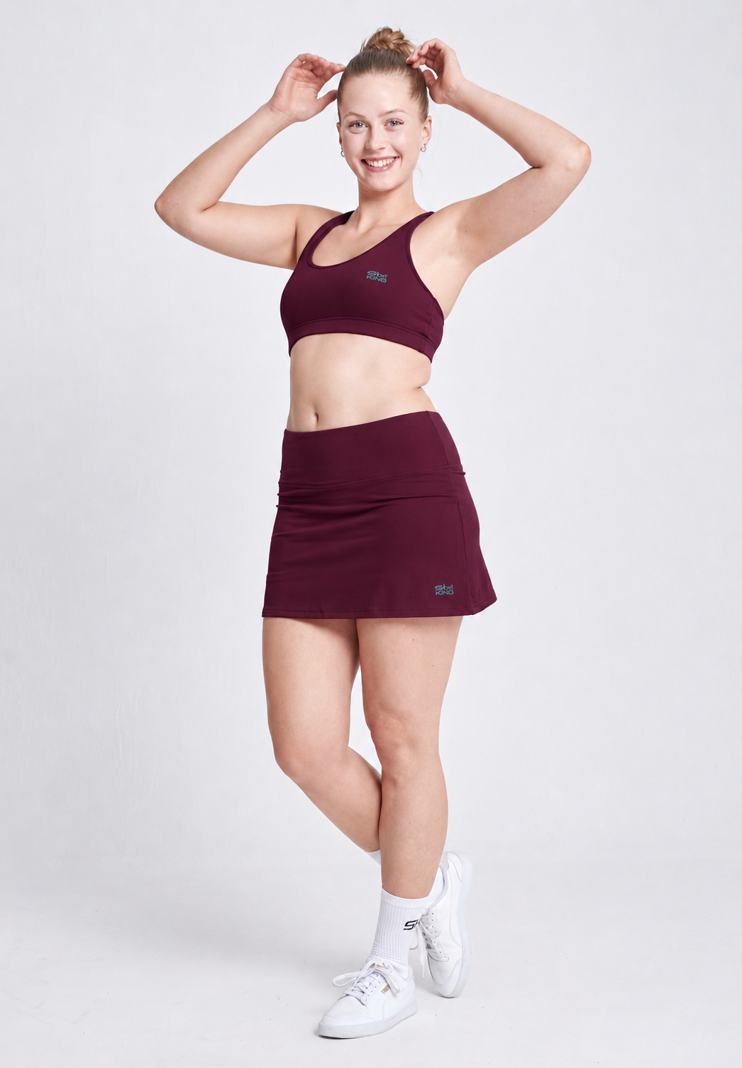 Mädchen & Damen Basic Tennisrock / Skort, burgunder rot von SPORTKIND