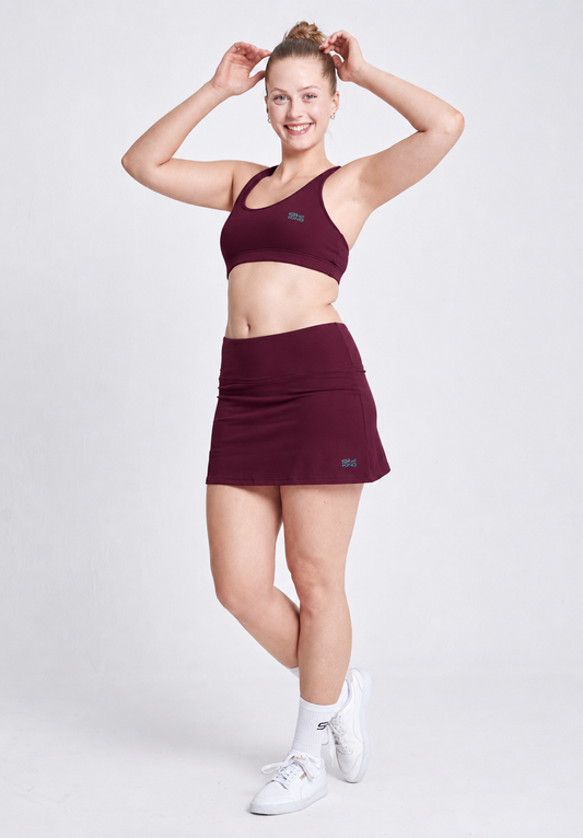 Mädchen & Damen Basic Tennisrock / Skort, burgunder rot von SPORTKIND