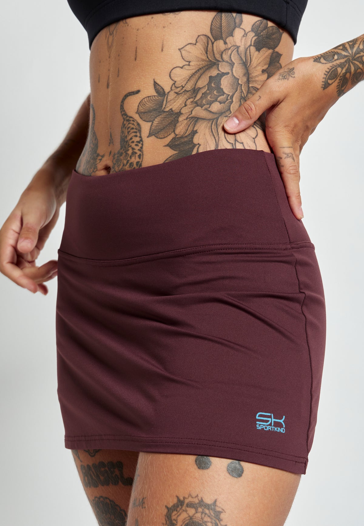 Mädchen & Damen Basic Tennisrock / Skort, burgunder rot von SPORTKIND