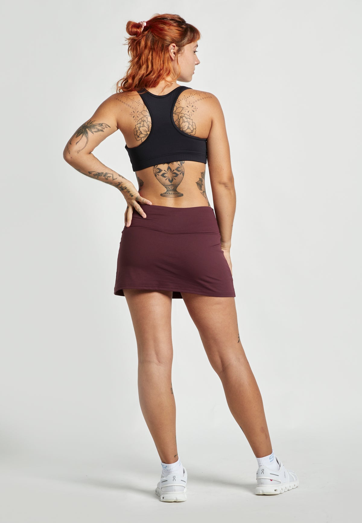 Mädchen & Damen Basic Tennisrock / Skort, burgunder rot von SPORTKIND