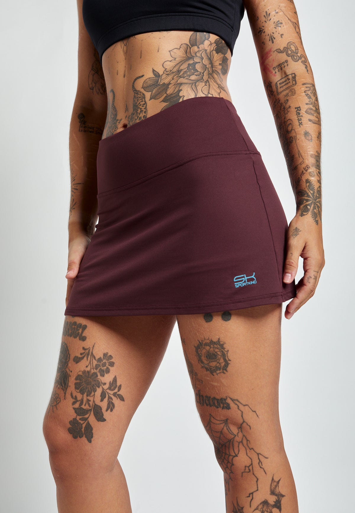 Mädchen & Damen Basic Tennisrock / Skort, burgunder rot von SPORTKIND