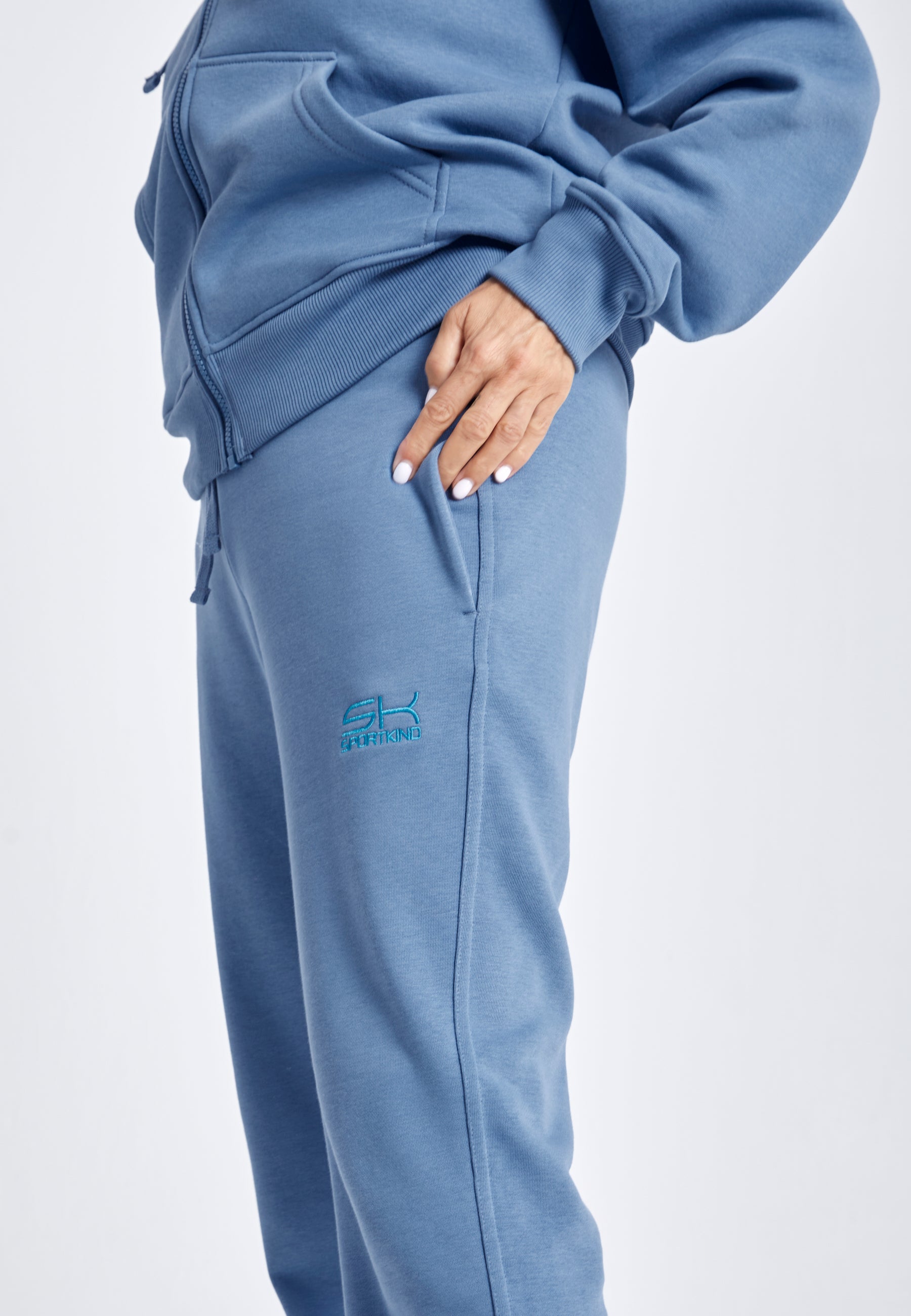 Mädchen & Damen Jogginghose Baumwolle Damen & Mädchen, grau blau von SPORTKIND