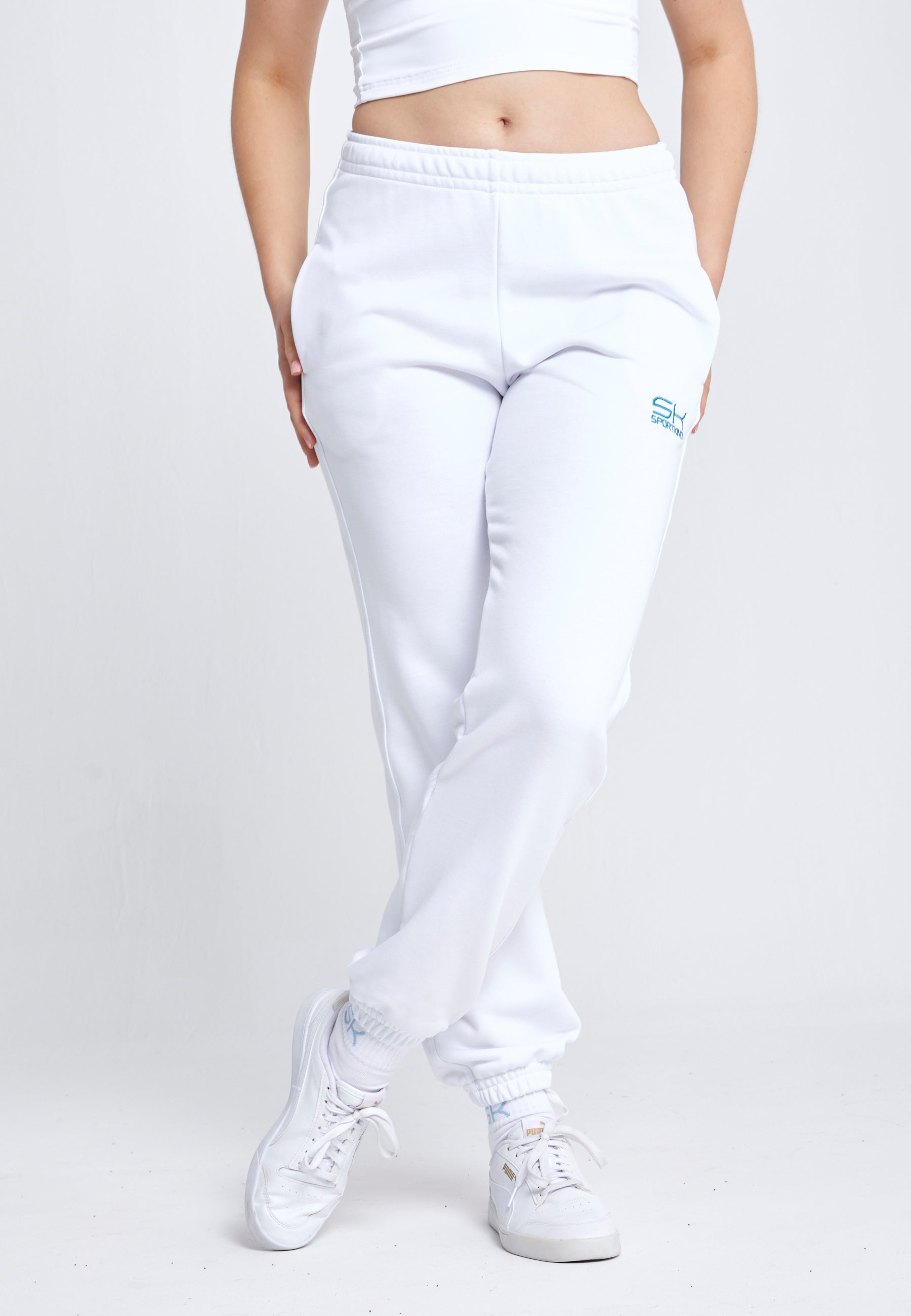 Mädchen & Damen Jogginghose Baumwolle Damen & Mädchen, weiß von SPORTKIND