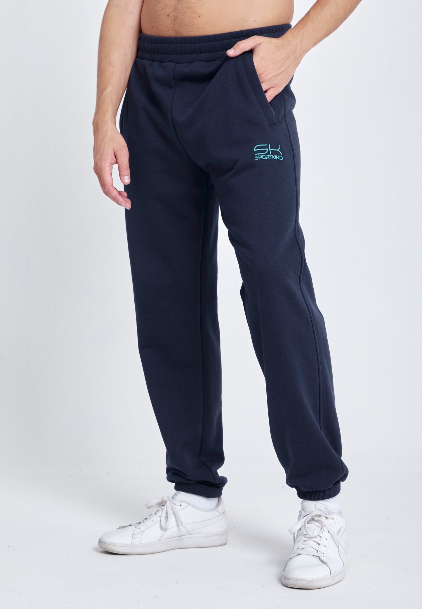 Jungen & Herren Jogginghose Baumwolle Herren & Jungen, navy blau von SPORTKIND