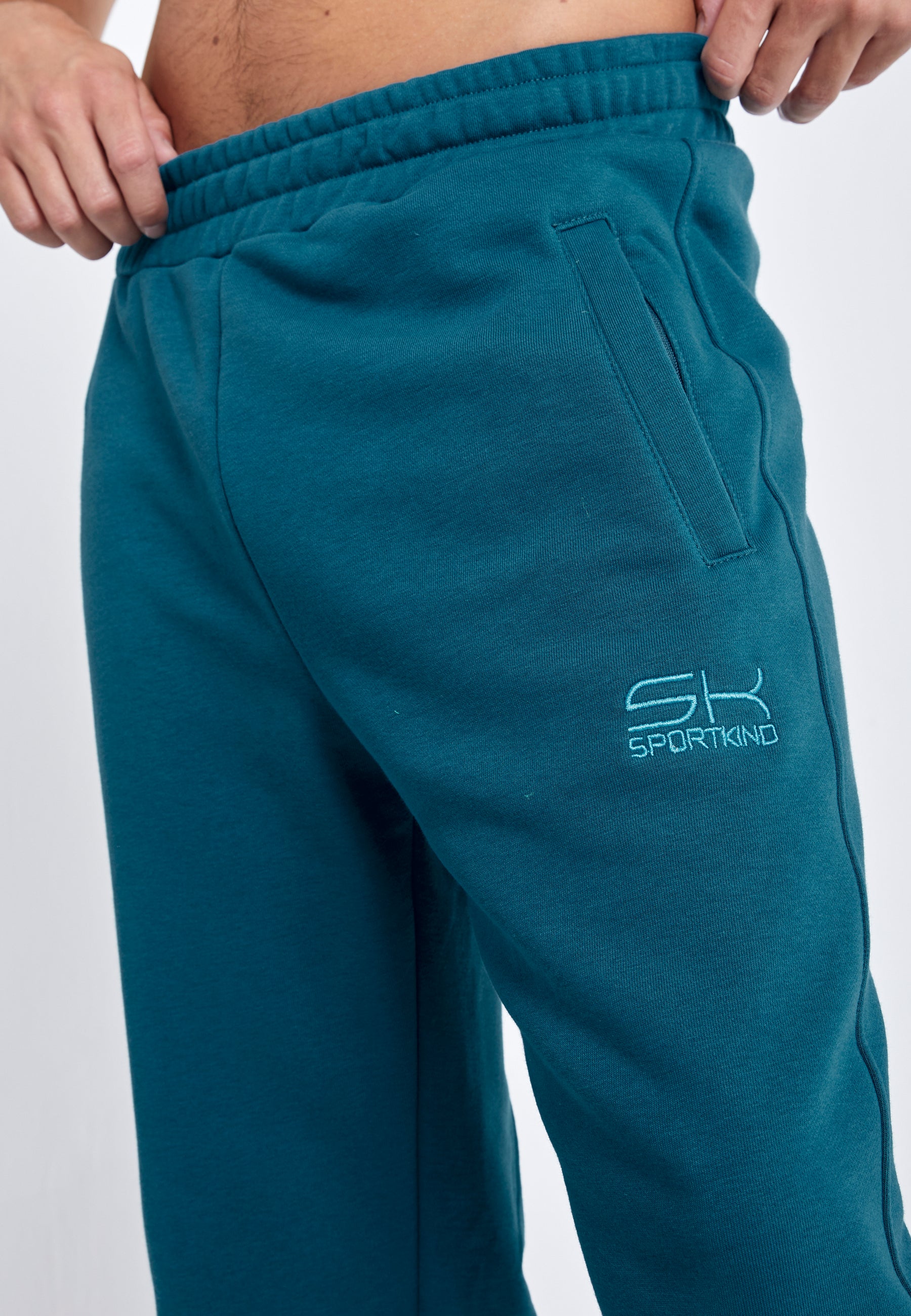 Jungen & Herren Jogginghose Baumwolle Herren & Jungen, petrol grün von SPORTKIND