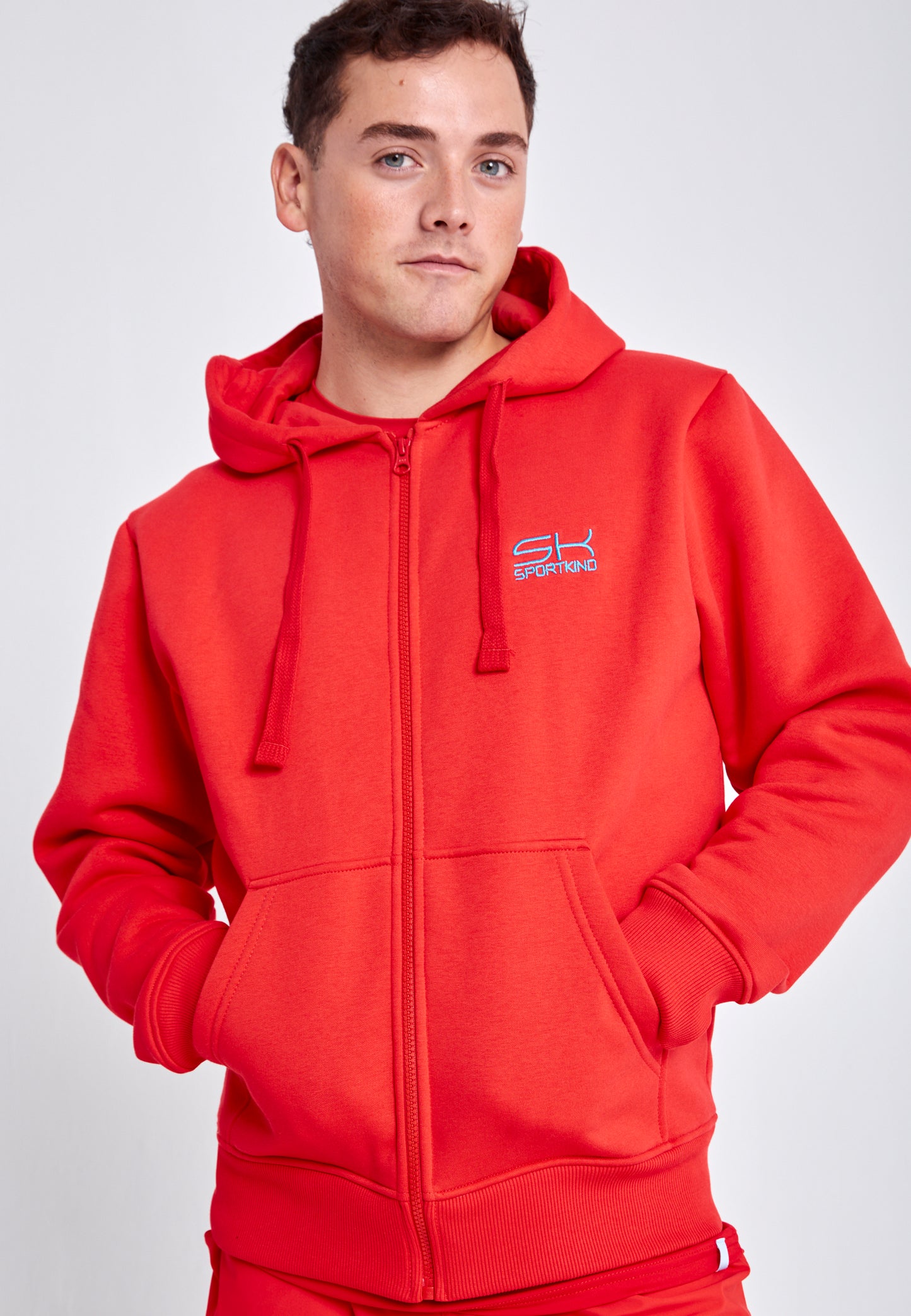 Unisex Kapuzenjacke mit Reißverschluss unisex, rot von SPORTKIND