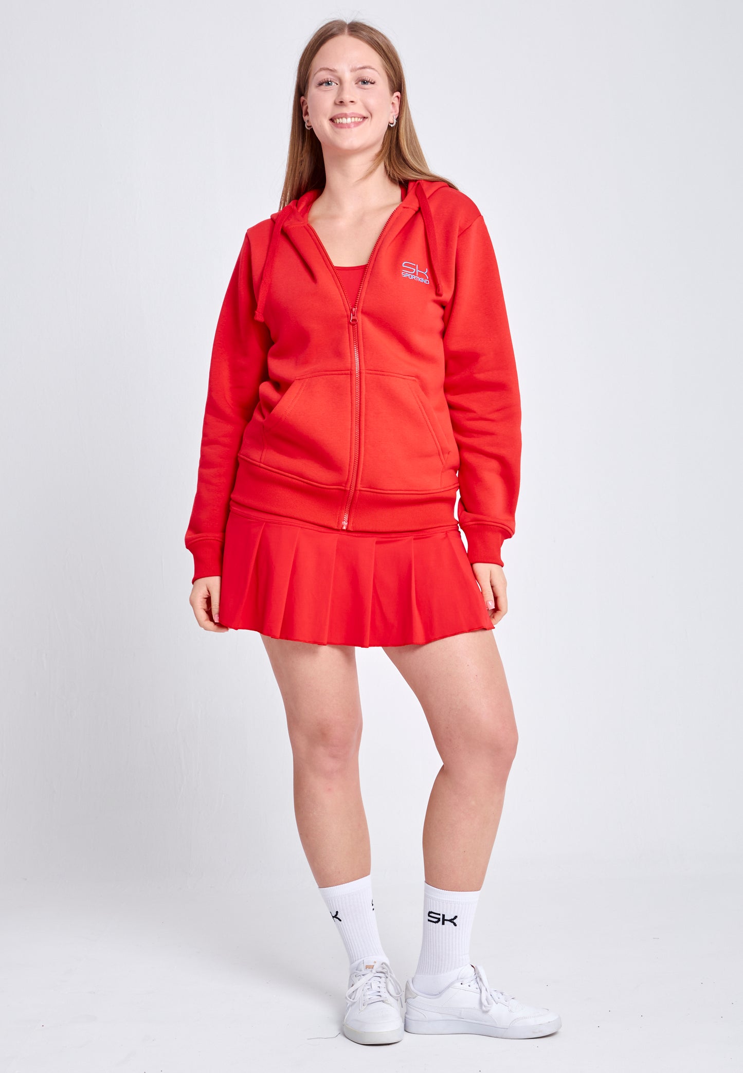 Unisex Kapuzenjacke mit Reißverschluss unisex, rot von SPORTKIND