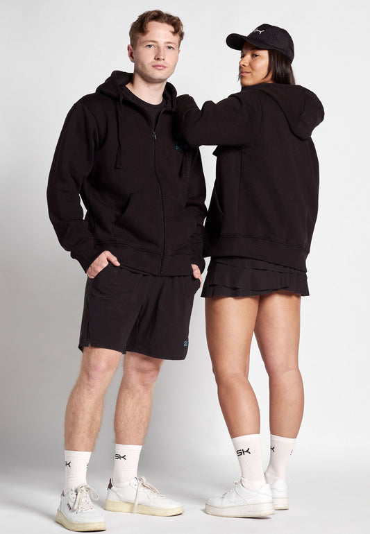 Unisex Kapuzenjacke mit Reissverschluss unisex, schwarz von SPORTKIND