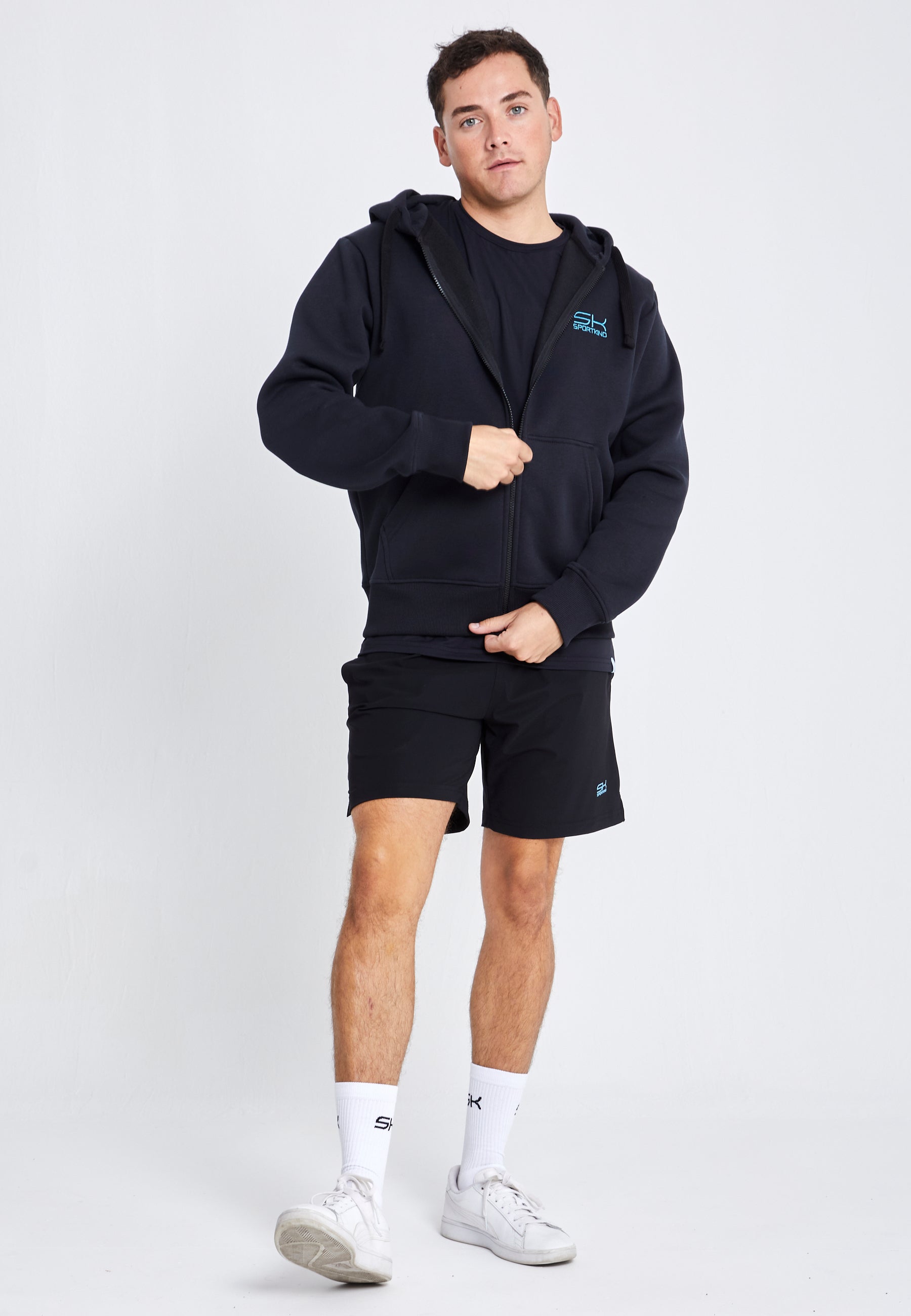 Unisex Kapuzenjacke mit Reißverschluss unisex, schwarz von SPORTKIND