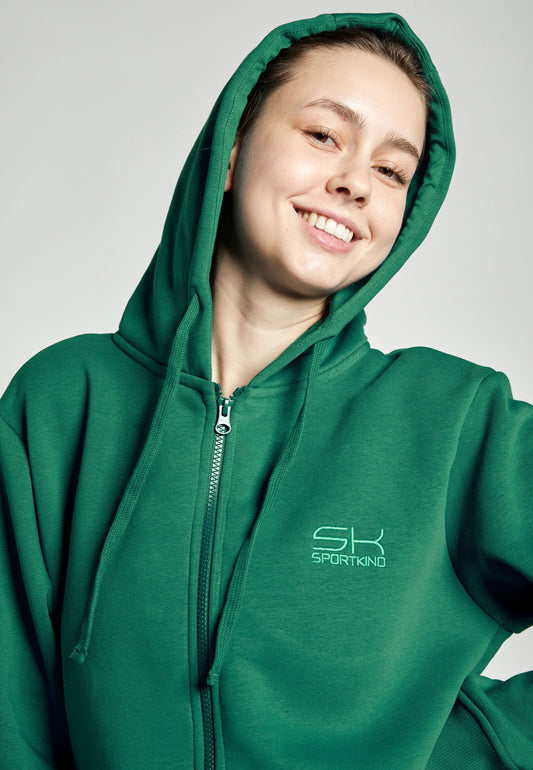 Unisex Kapuzenjacke mit Reissverschluss unisex, tannengruen von SPORTKIND