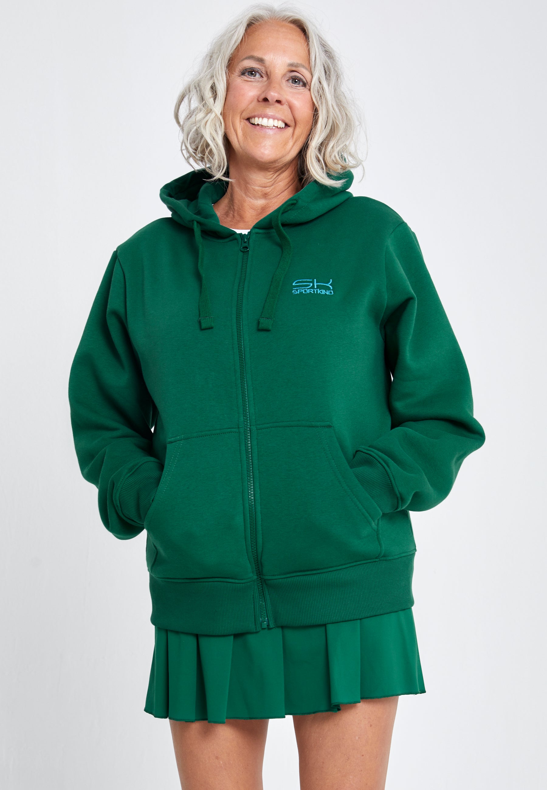 Unisex Kapuzenjacke mit Reißverschluss unisex, tannengrün von SPORTKIND