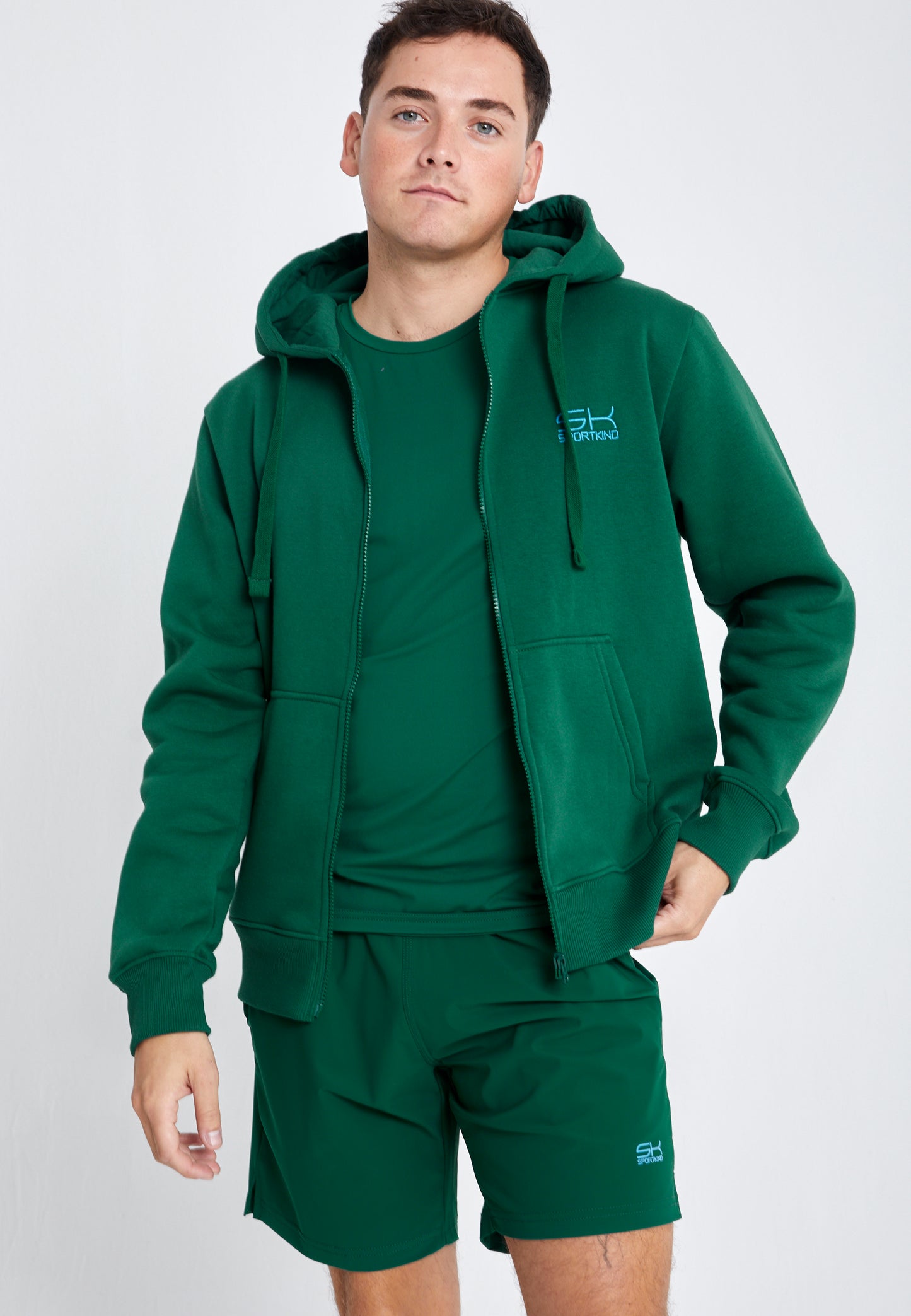 Unisex Kapuzenjacke mit Reißverschluss unisex, tannengrün von SPORTKIND