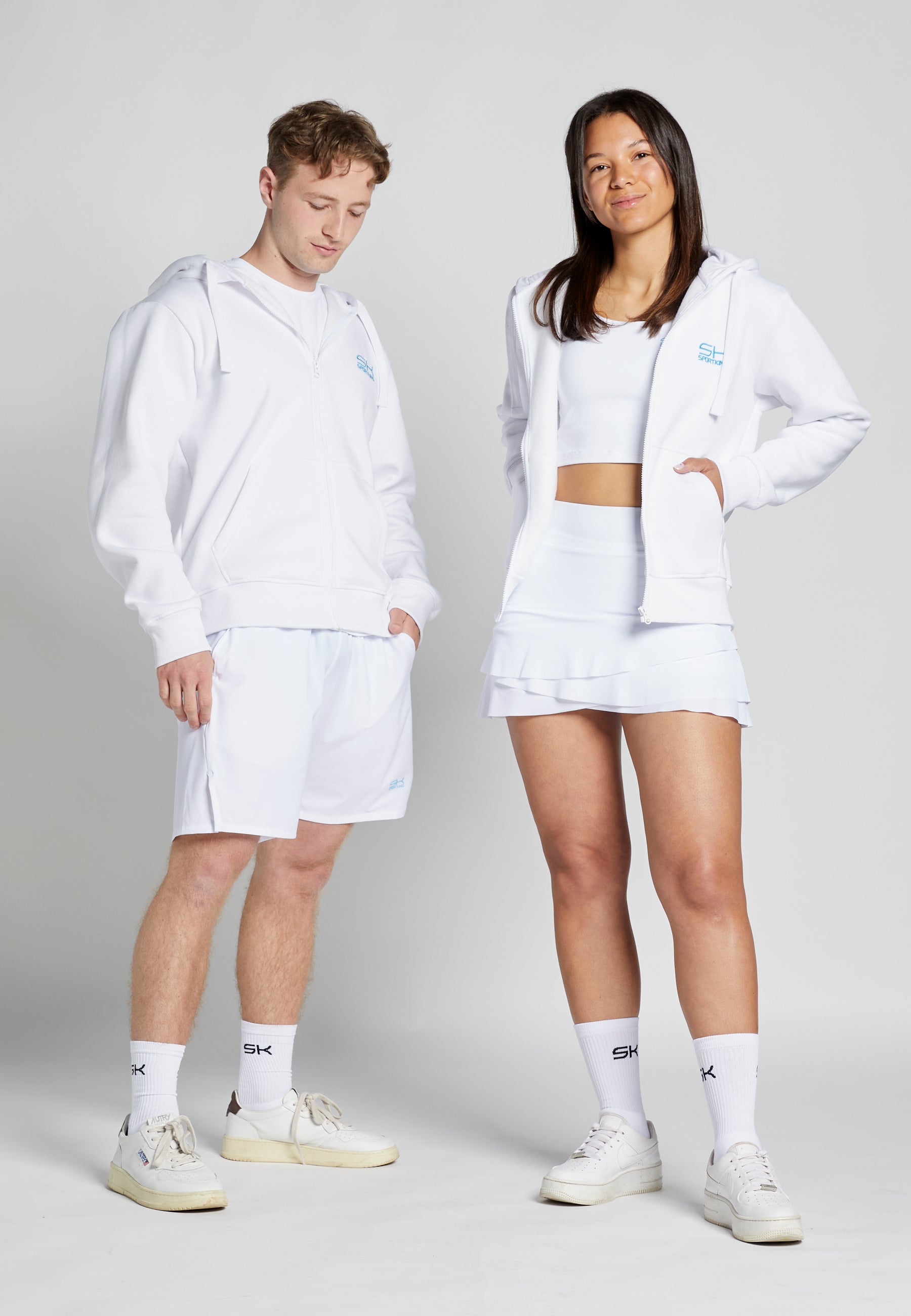 Unisex Kapuzenjacke mit Reißverschluss unisex, weiß von SPORTKIND