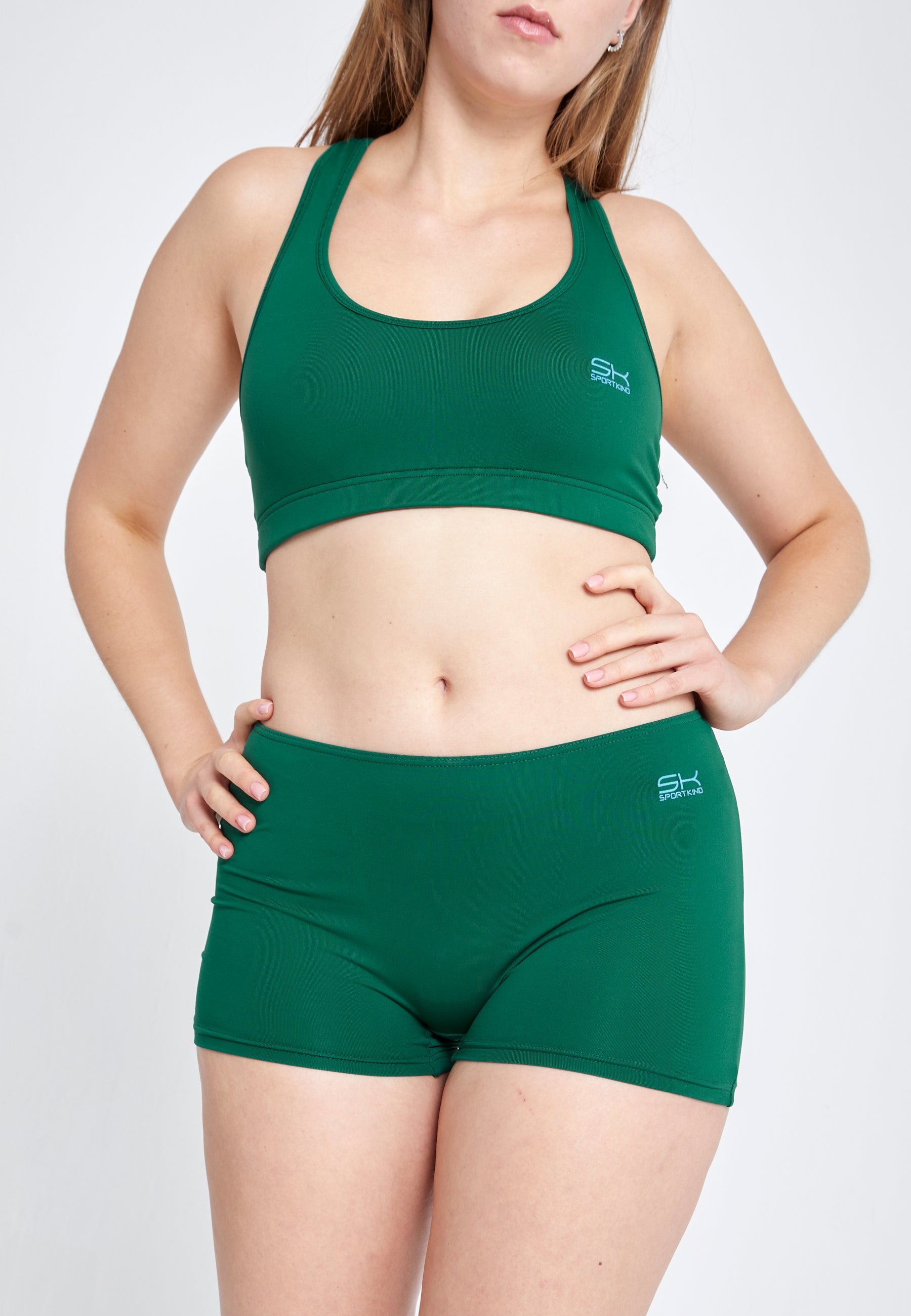 Mädchen & Damen Kurze Tennishose / Ballhose, tannengrün von SPORTKIND