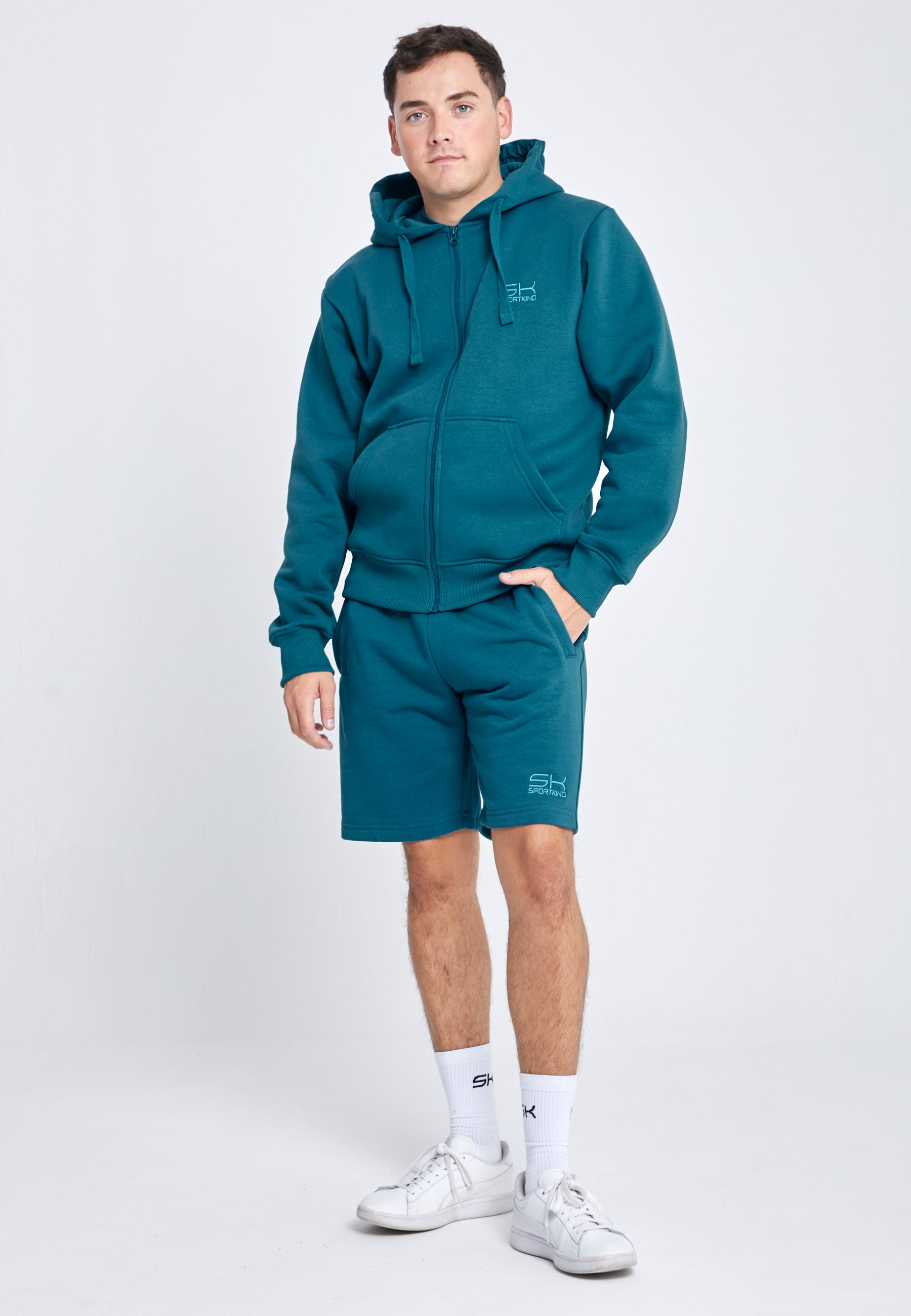 Jungen & Herren Shorts Baumwolle Herren & Jungen, petrol grün von SPORTKIND
