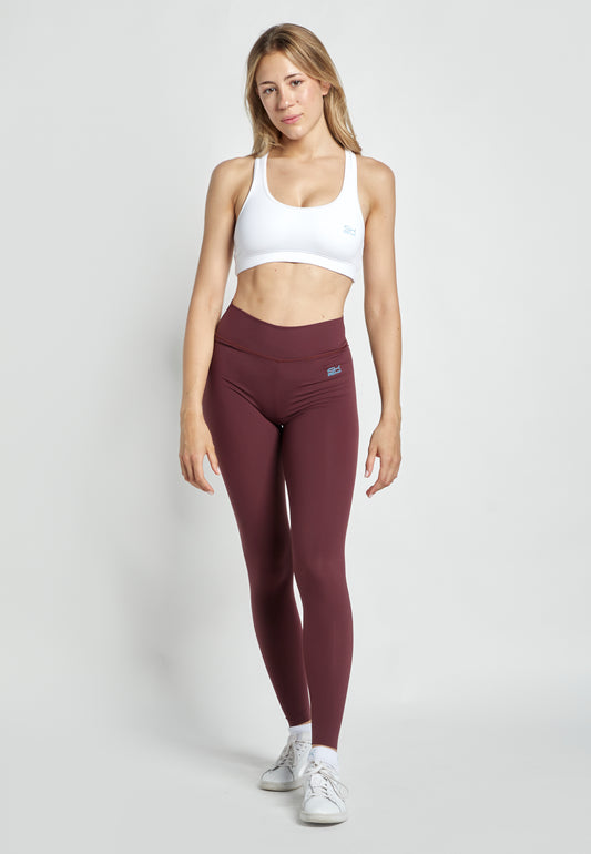 Mädchen & Damen Sport Leggings High Waist lang, burgunder rot von SPORTKIND
