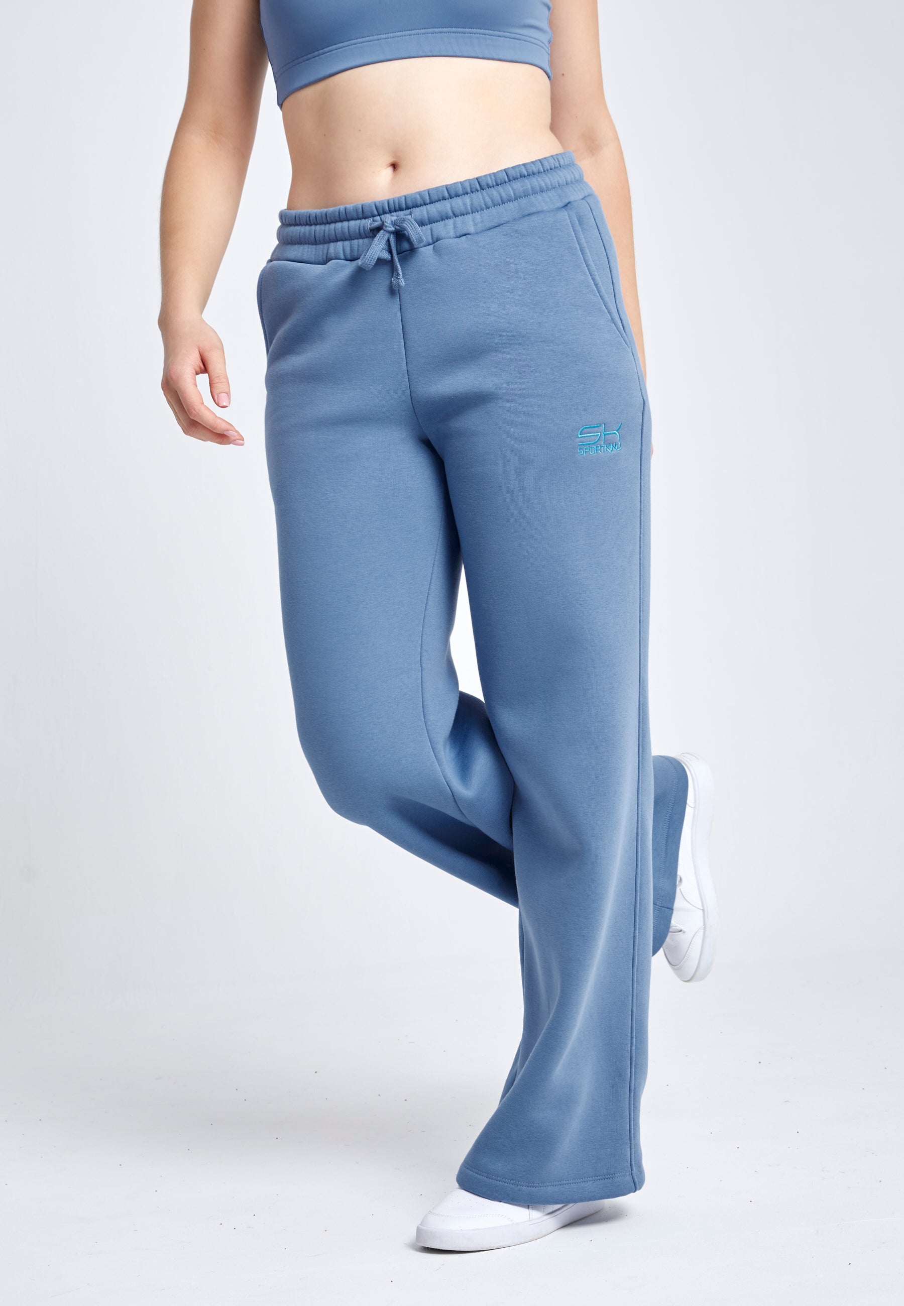 Mädchen & Damen Sweatpants Baumwolle Damen & Mädchen, grau blau von SPORTKIND