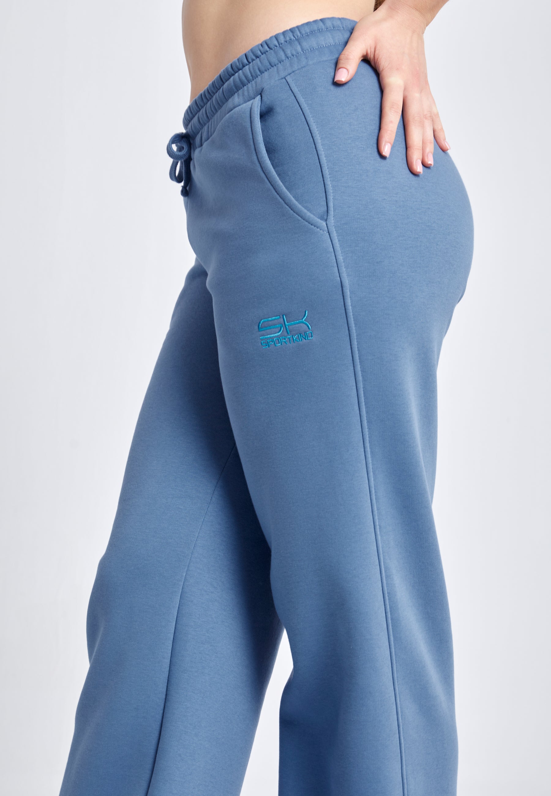 Mädchen & Damen Sweatpants Baumwolle Damen & Mädchen, grau blau von SPORTKIND