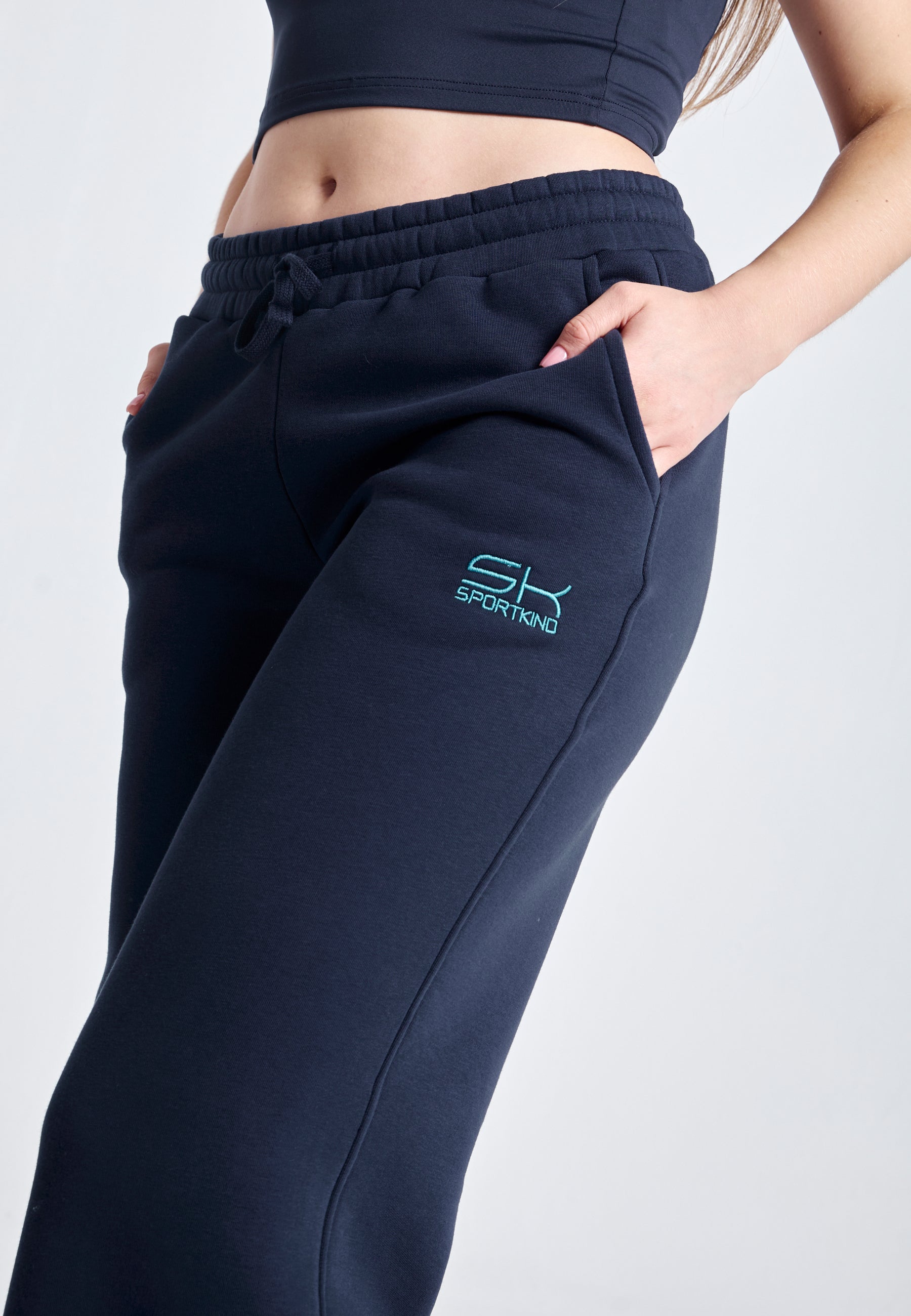 Mädchen & Damen Sweatpants Baumwolle Damen & Mädchen, navy blau von SPORTKIND