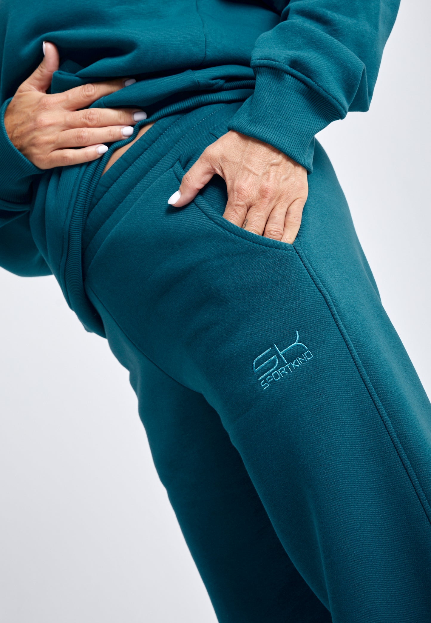Mädchen & Damen Sweatpants Baumwolle Damen & Mädchen, petrol grün von SPORTKIND