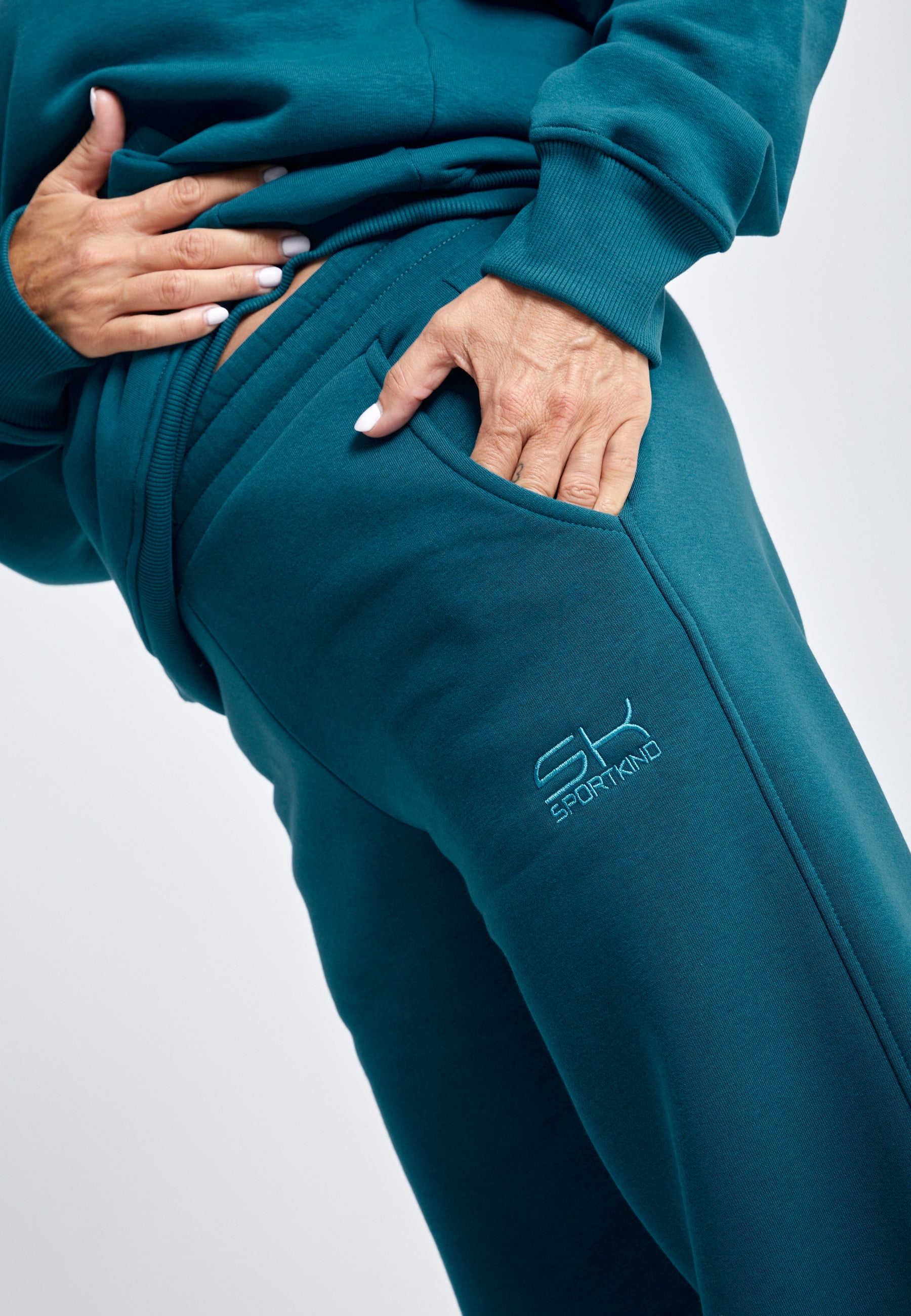 Mädchen & Damen Sweatpants Baumwolle Damen & Mädchen, petrol grün von SPORTKIND