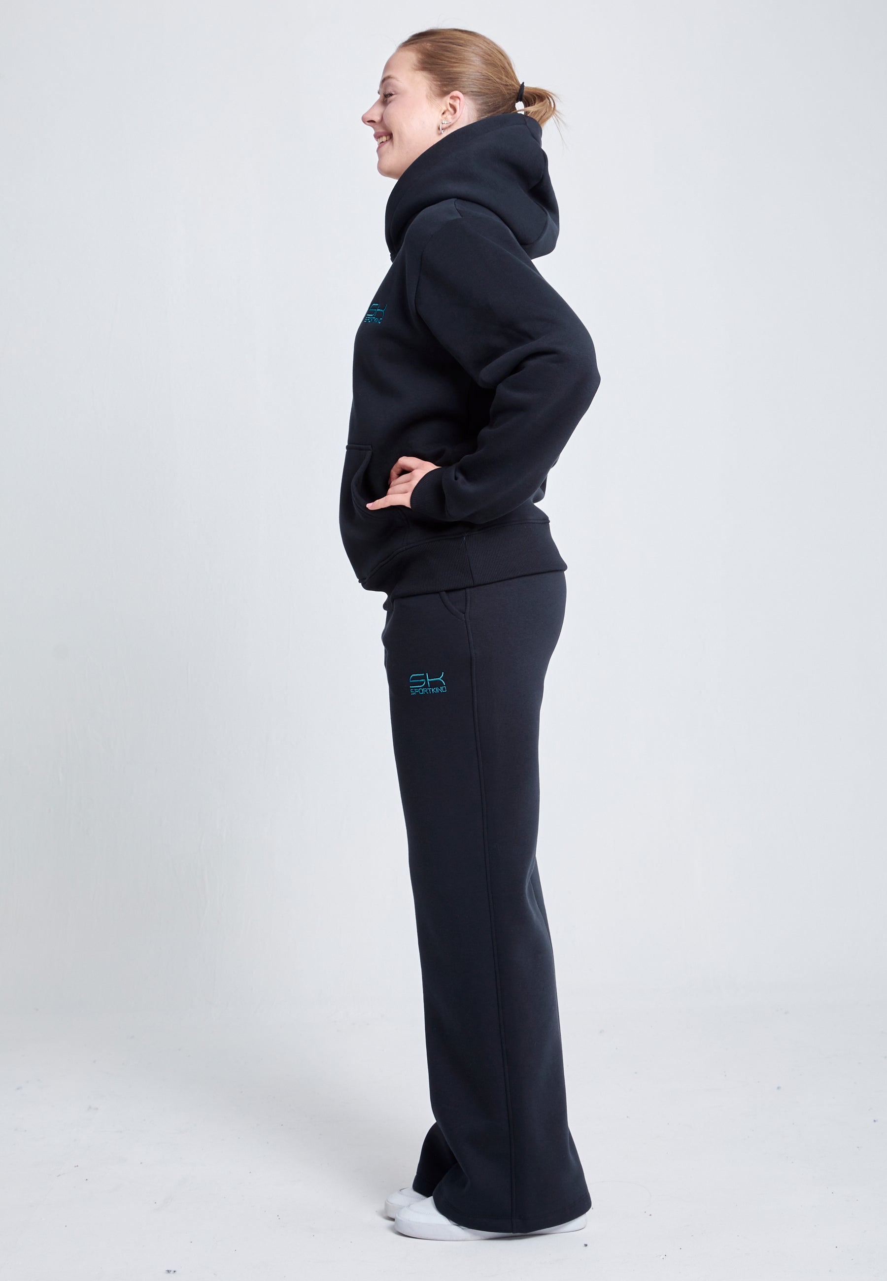 Mädchen & Damen Sweatpants Baumwolle Damen & Mädchen, schwarz von SPORTKIND